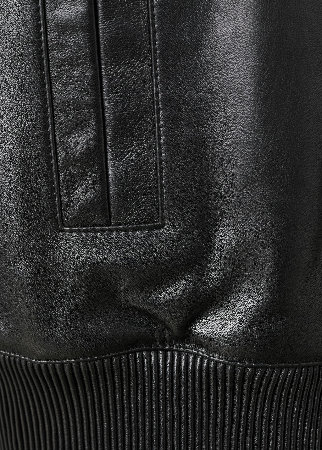Leather bomber jacket