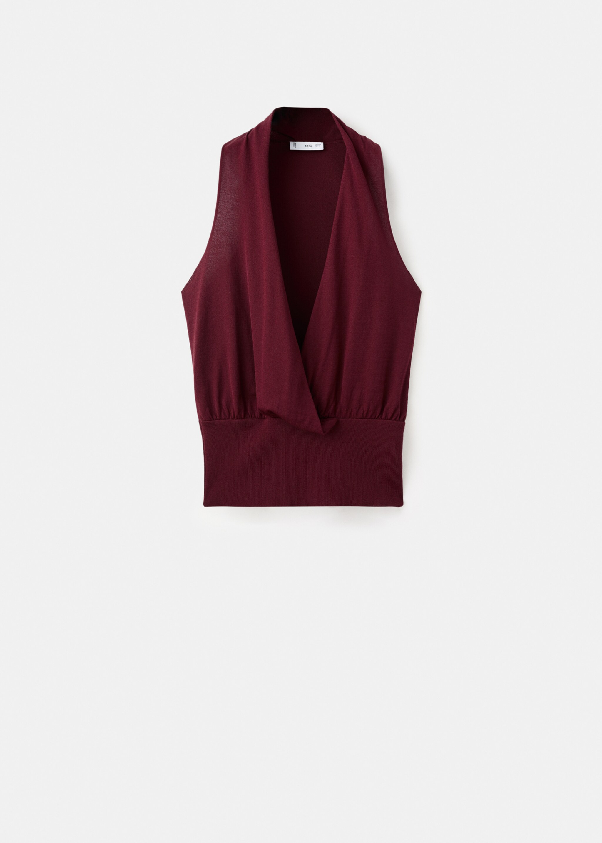 V-neck knitted top - Article without model, Brown. Ref: 17079118-00.