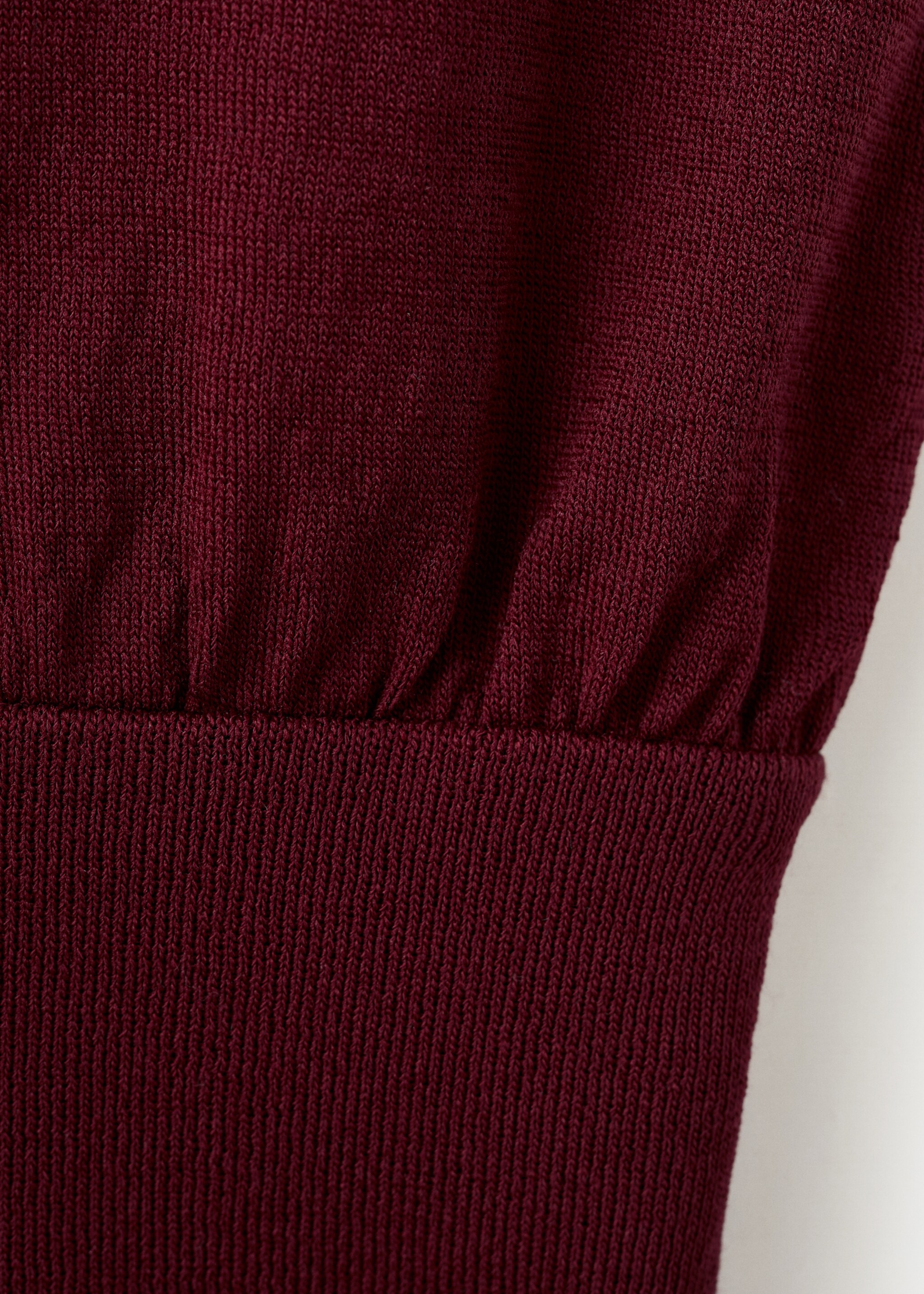 V-neck knitted top - Details of the article 0, Brown. Ref: 17079118-00.