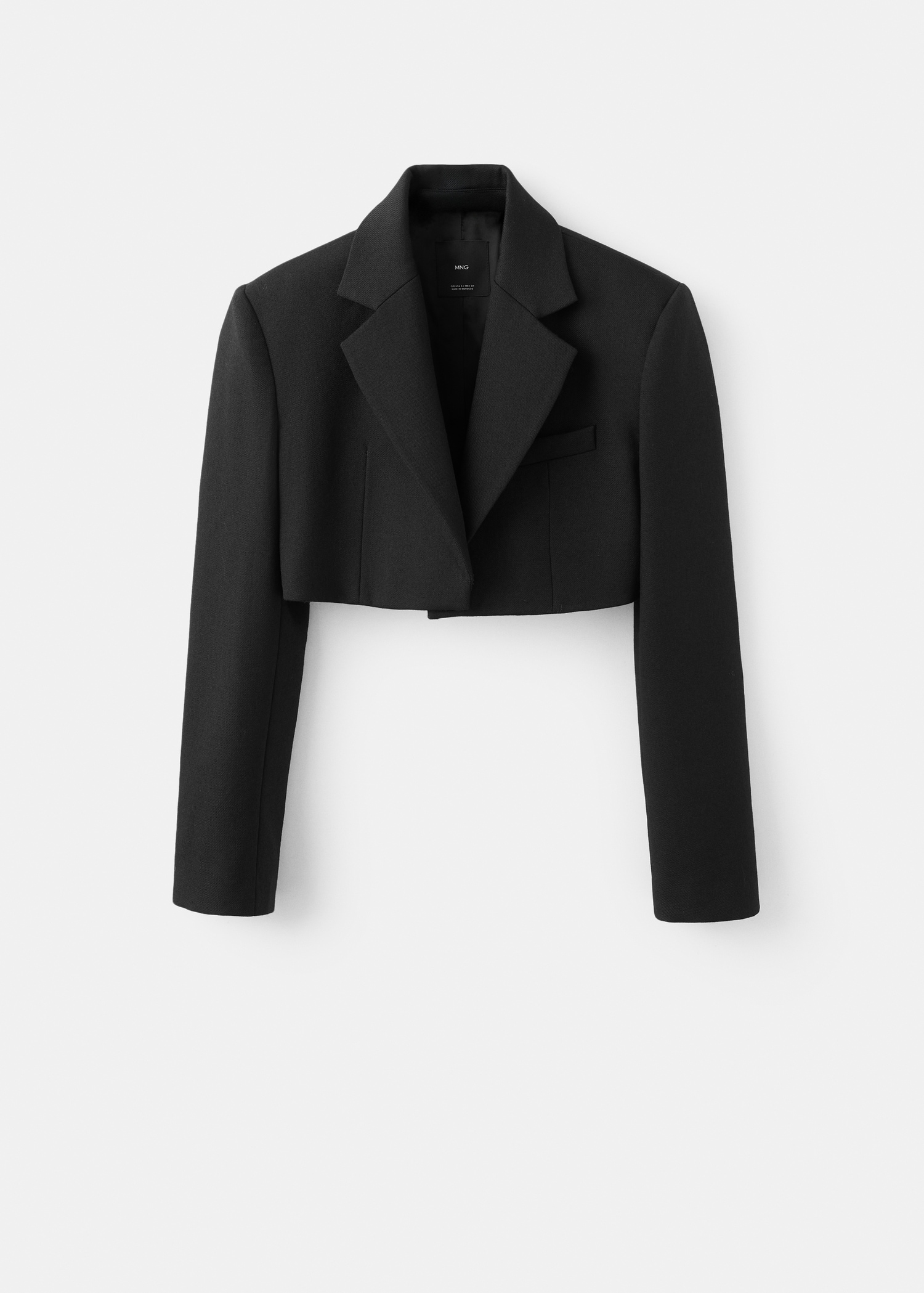 Wool cropped suit jacket