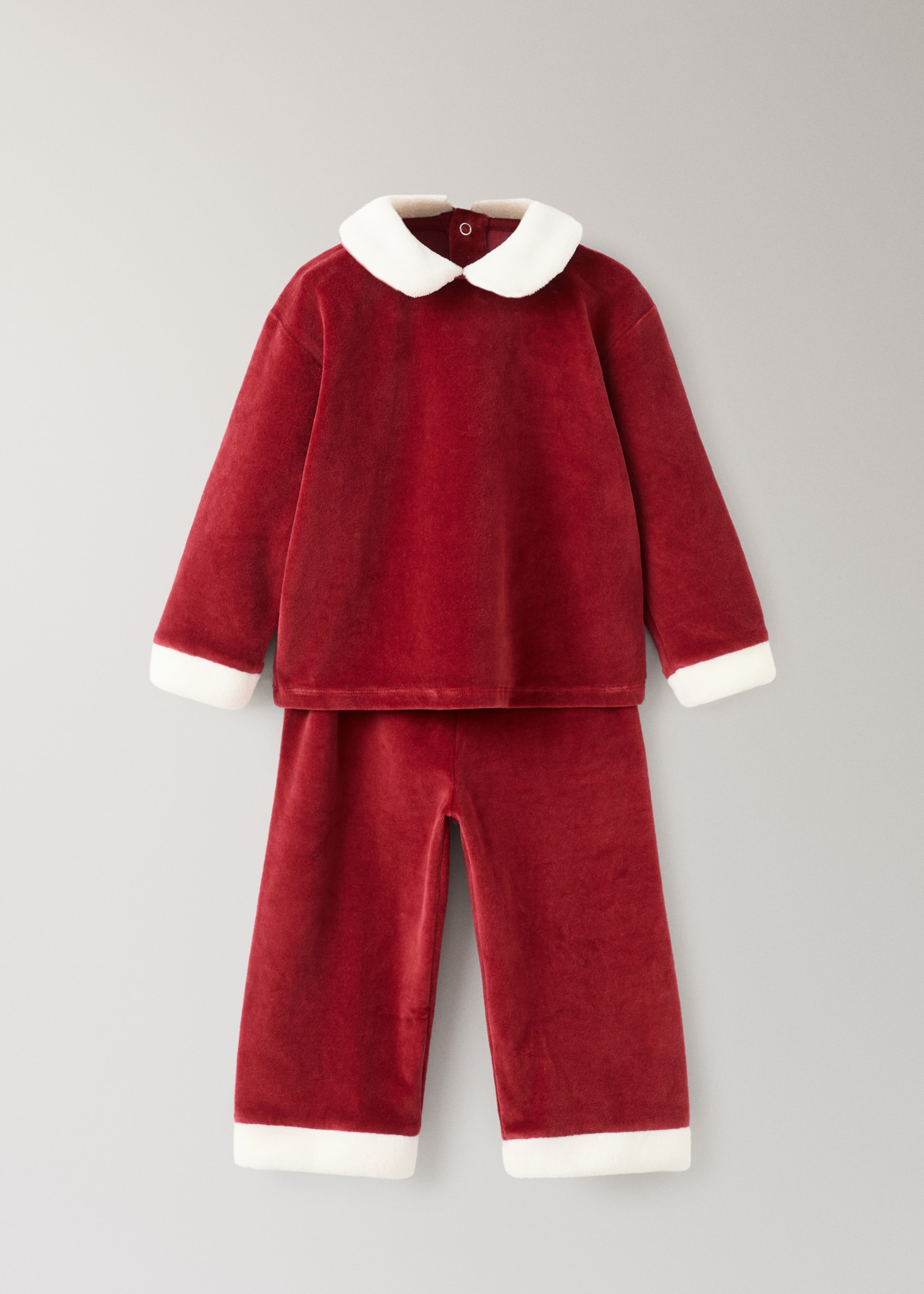 Children's Christmas cotton velour pyjamas - Article without model, Red. Ref: 17079121-00.