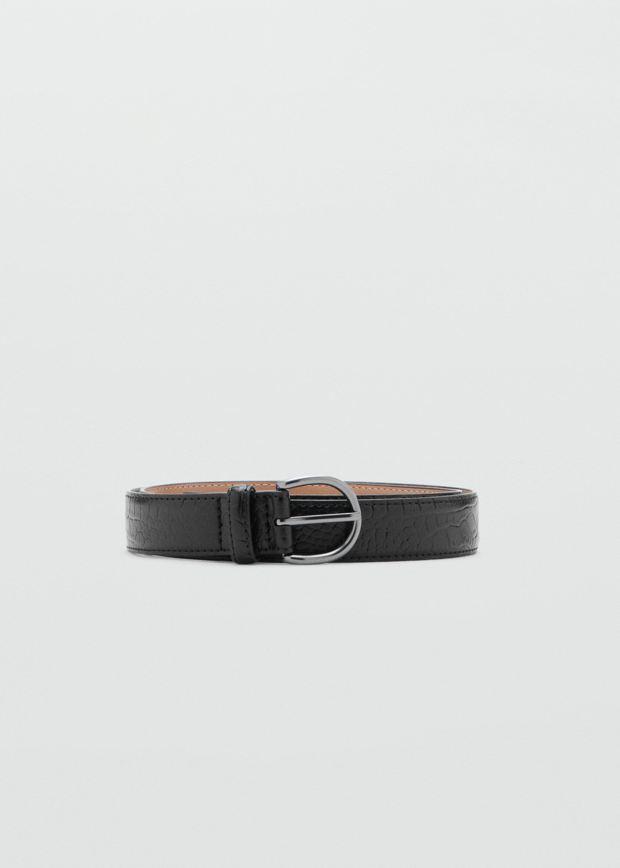 100% beaten leather belt - Article without model, Black. Ref: 17079206-00.