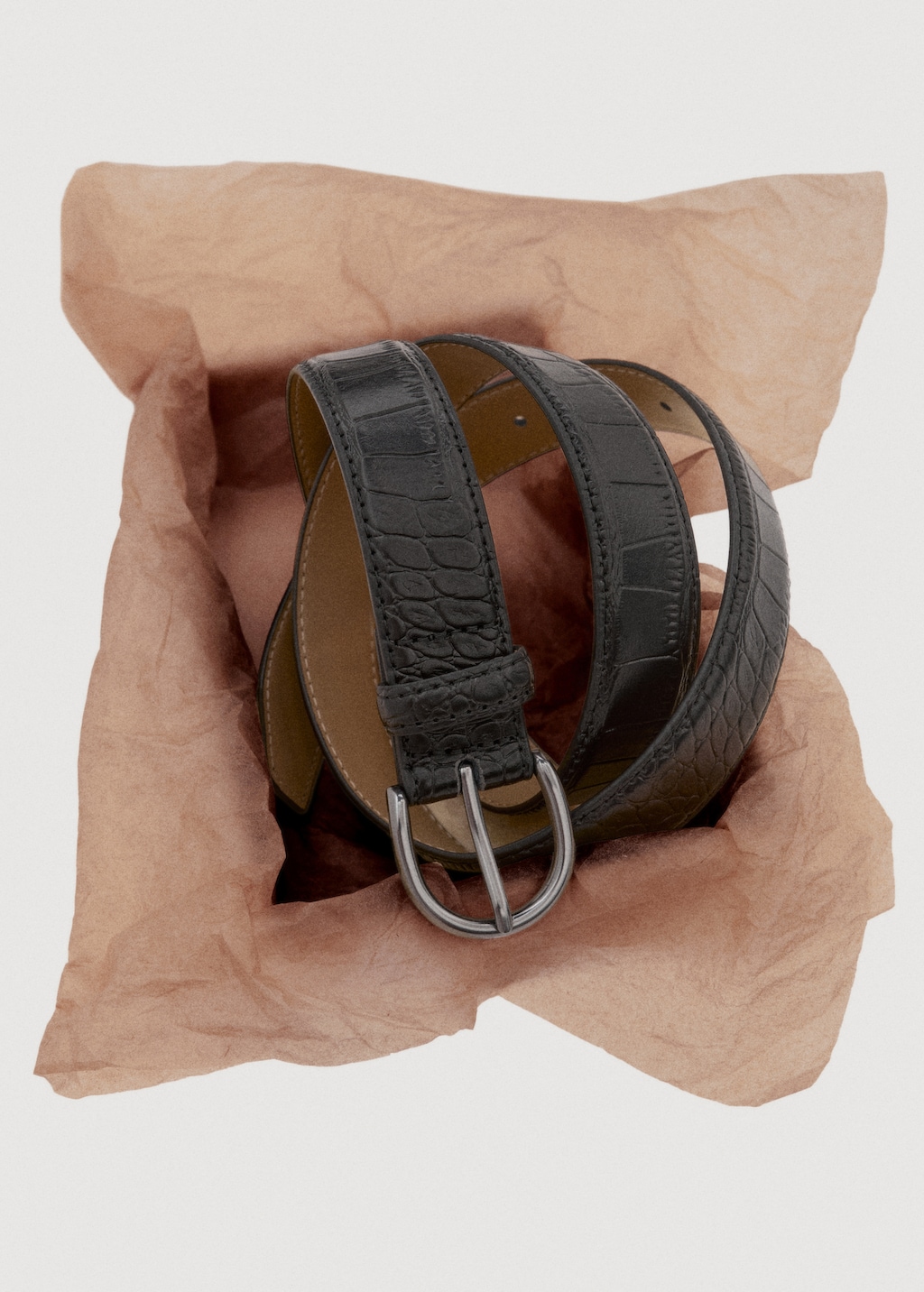 100% beaten leather belt