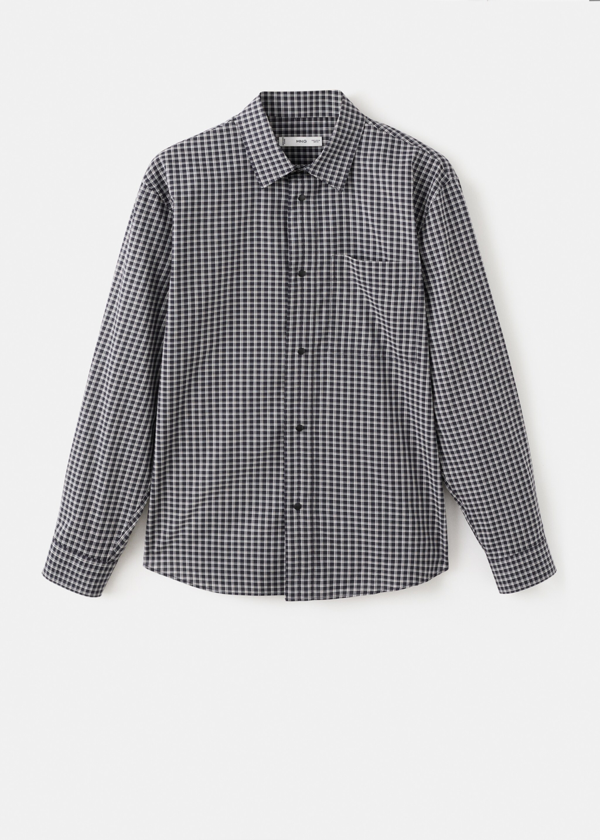 Camisa 100% algodón cuadros relaxed fit - Artículo sin modelo, Negro. Ref: 17079207-00.