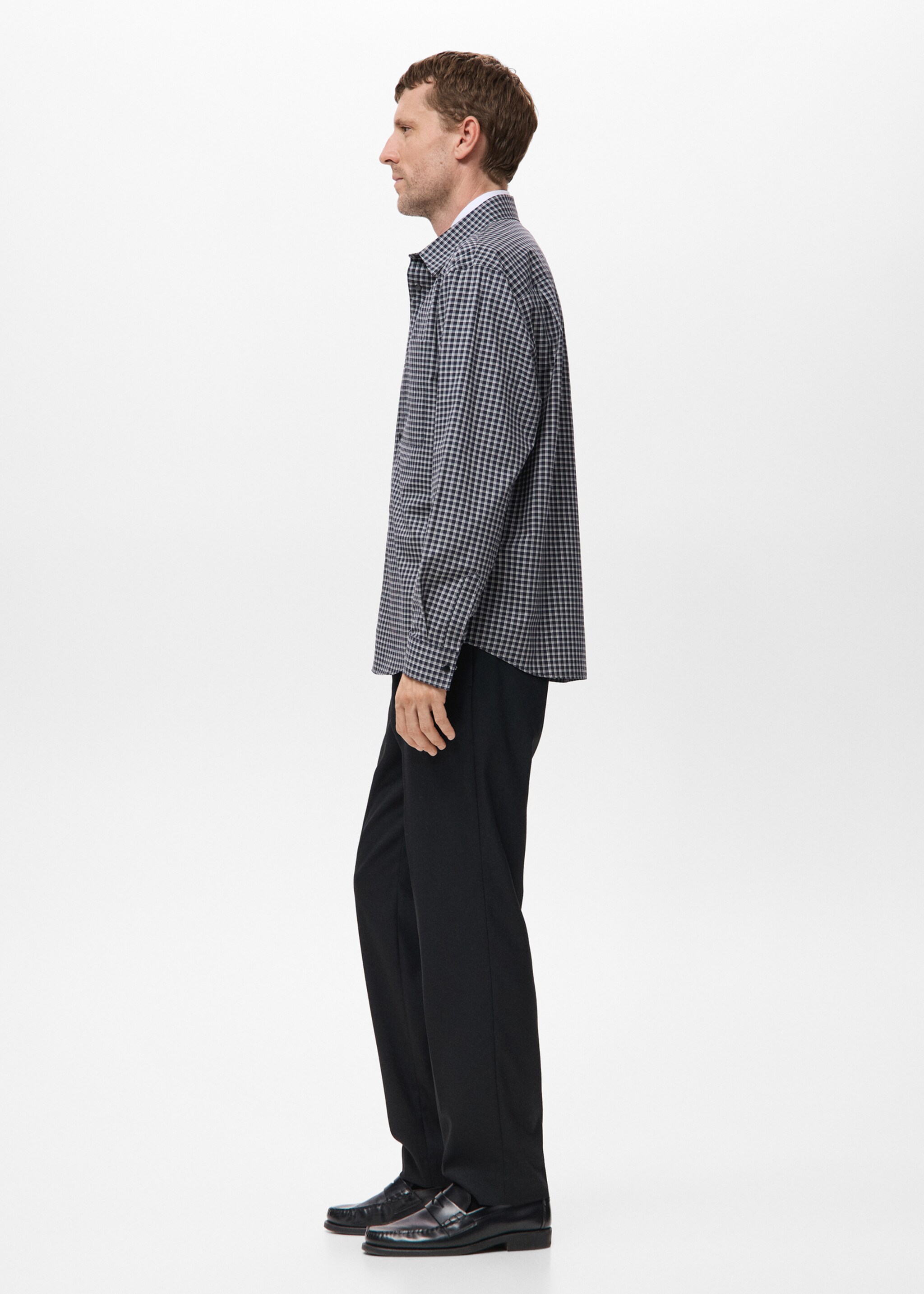 Camisa 100% algodón cuadros relaxed fit - Detalle del artículo 2, Negro. Ref: 17079207-00.