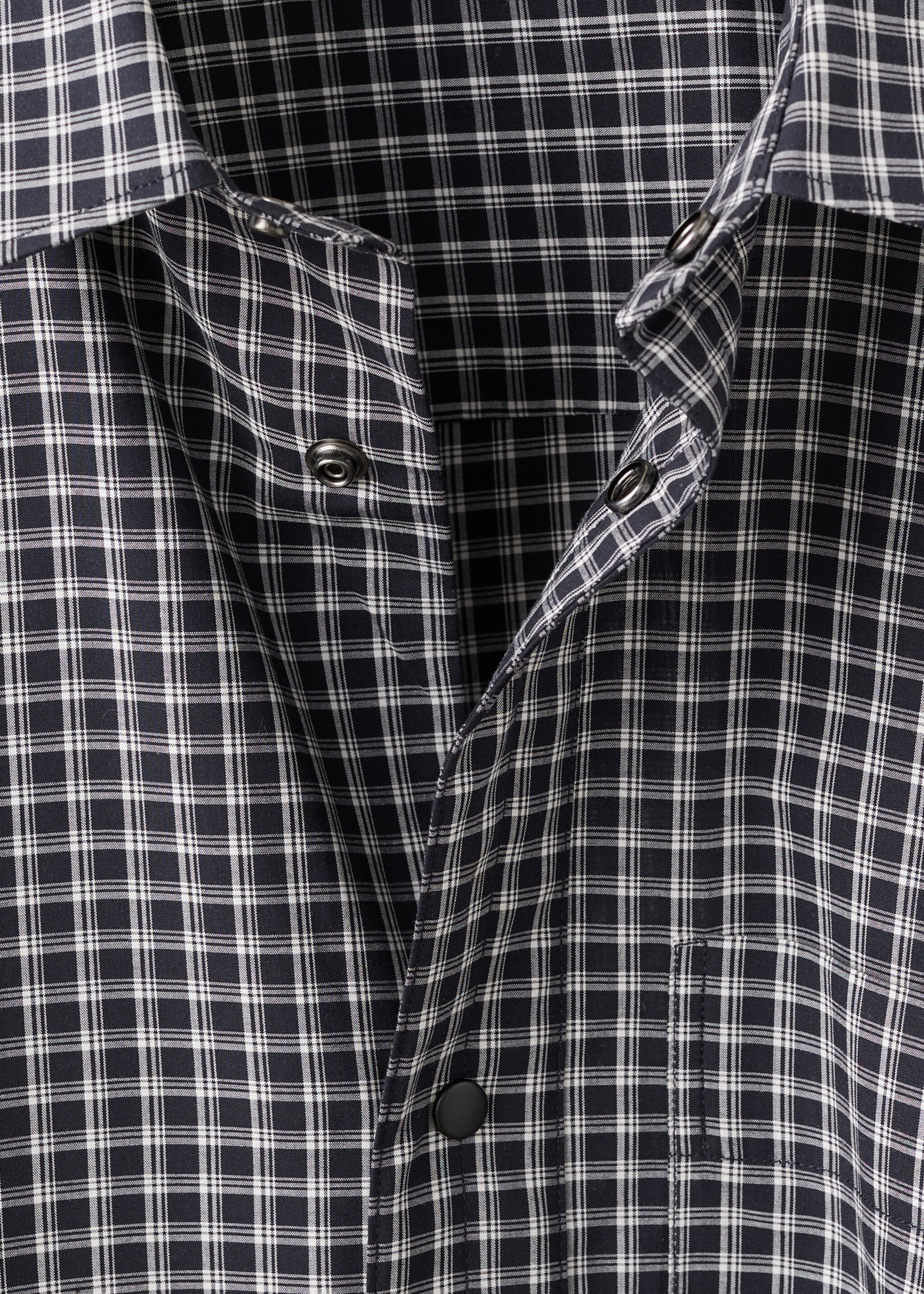 Camisa 100% algodón cuadros relaxed fit - Detalle del artículo 8, Negro. Ref: 17079207-00.