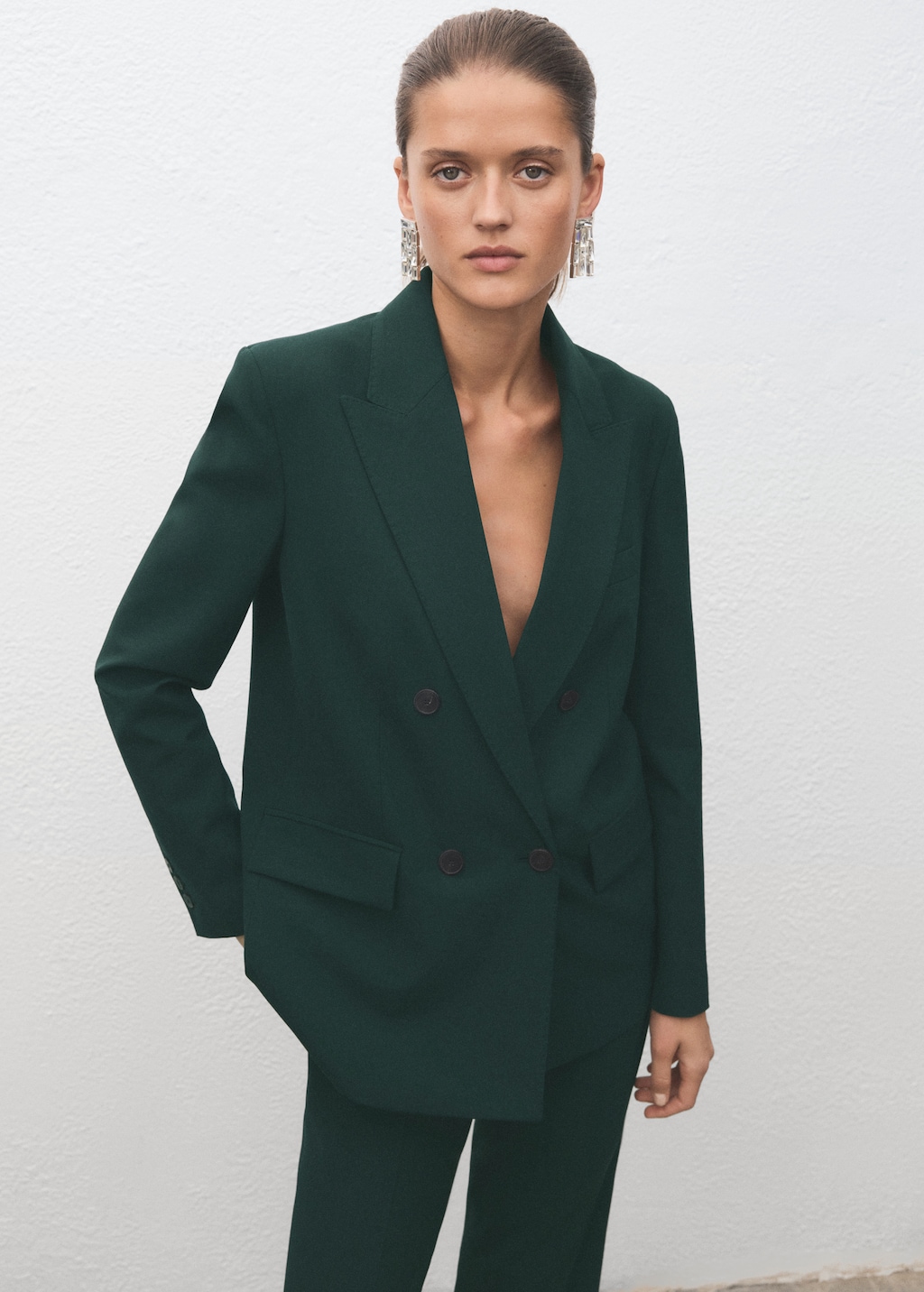 Mango Double-breasted suit blazer