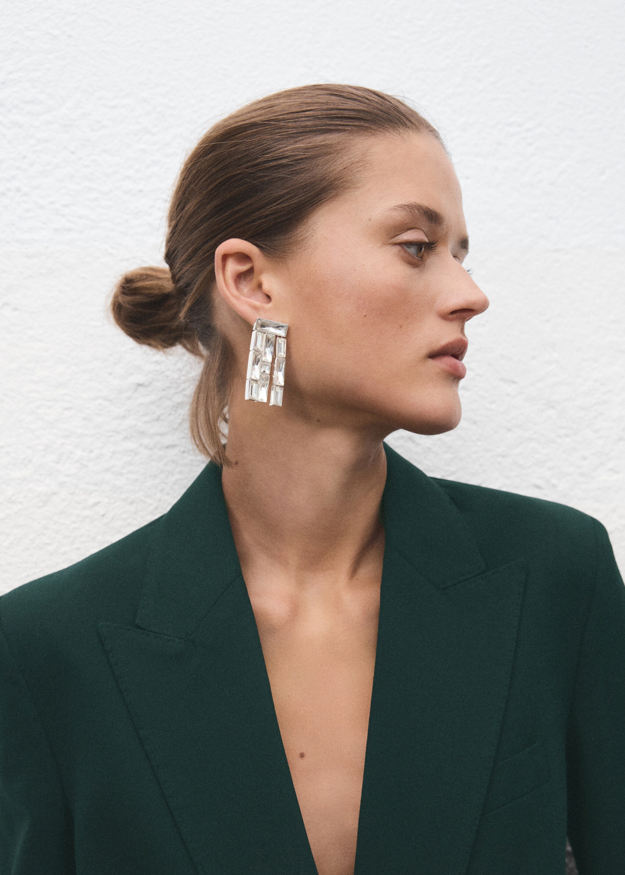 Double-breasted suit jacket - Details of the article 1, Green. Ref: 17079211-00.