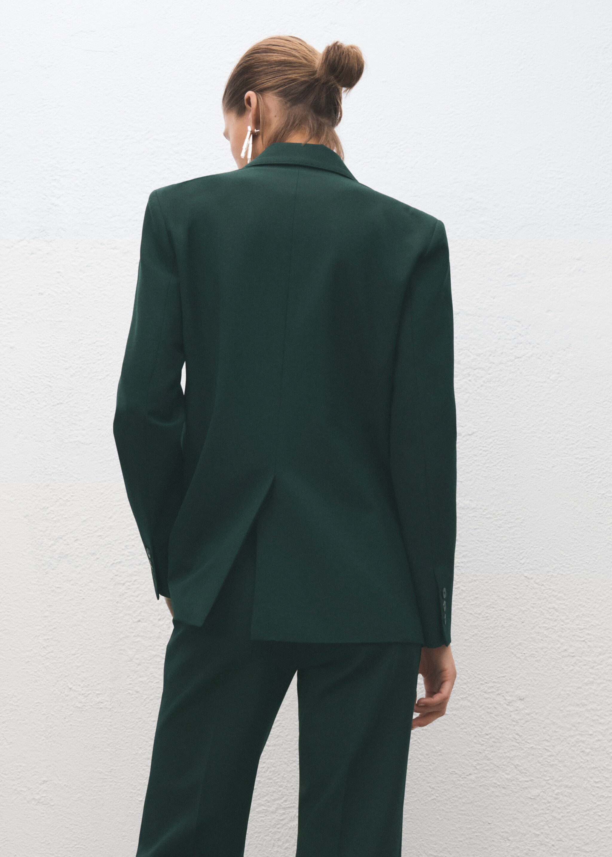 Double-breasted suit jacket - Reverse of the article, Green. Ref: 17079211-00.