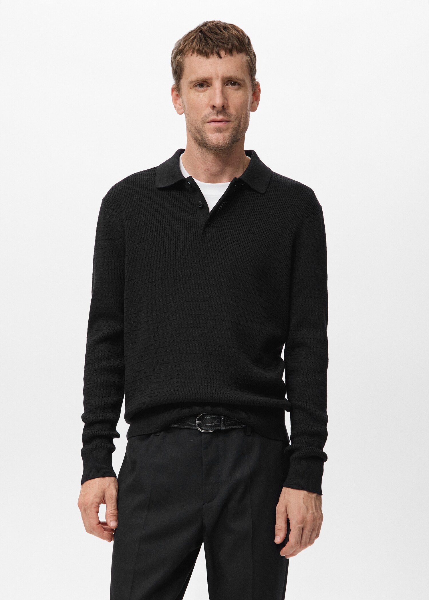 Cotton lyocell polo shirt - Medium plane
