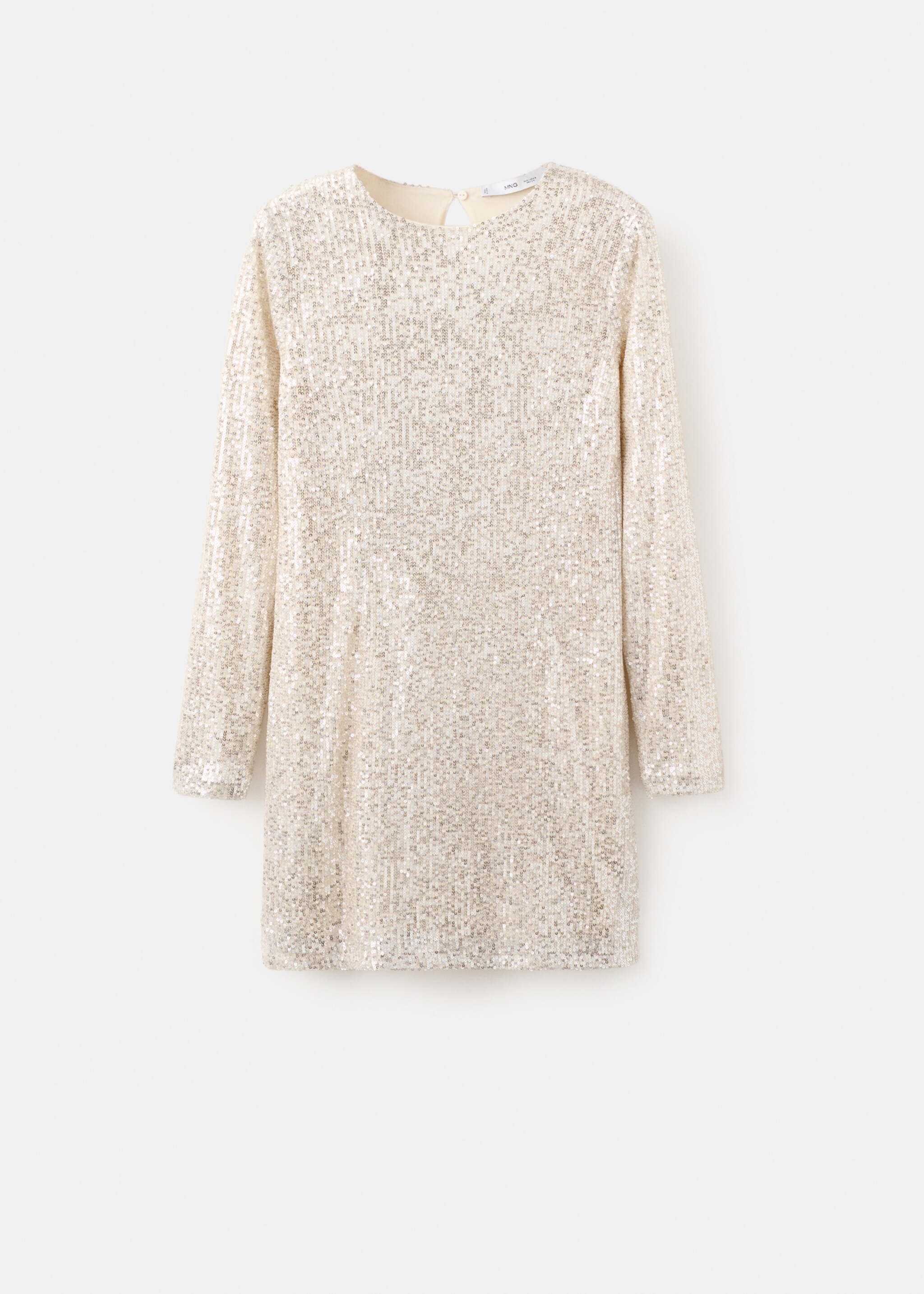 Robe courte à paillettes - Article sans modèle, Ivoire. Ref: 17079805-00.