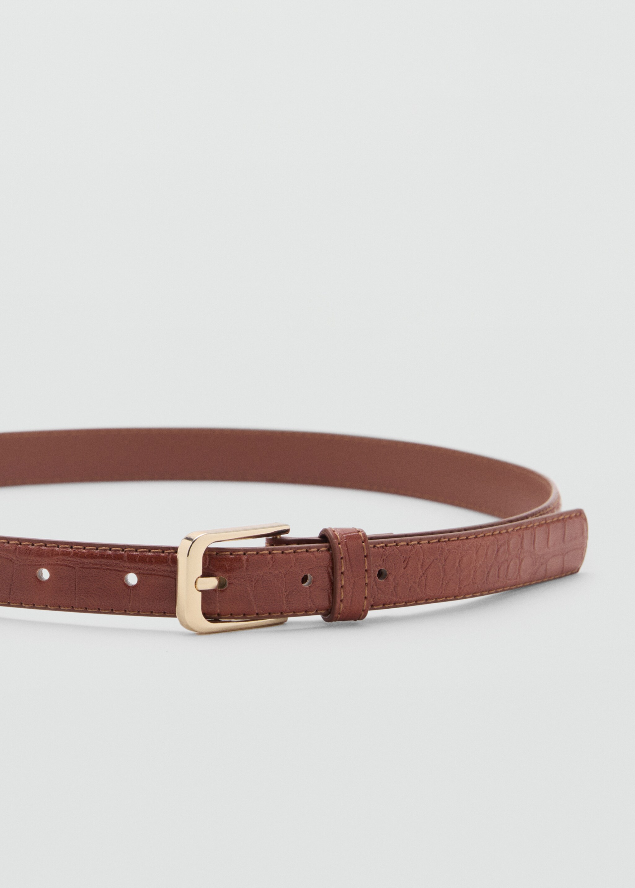 Fine croco leather-effect belt - Medium plane