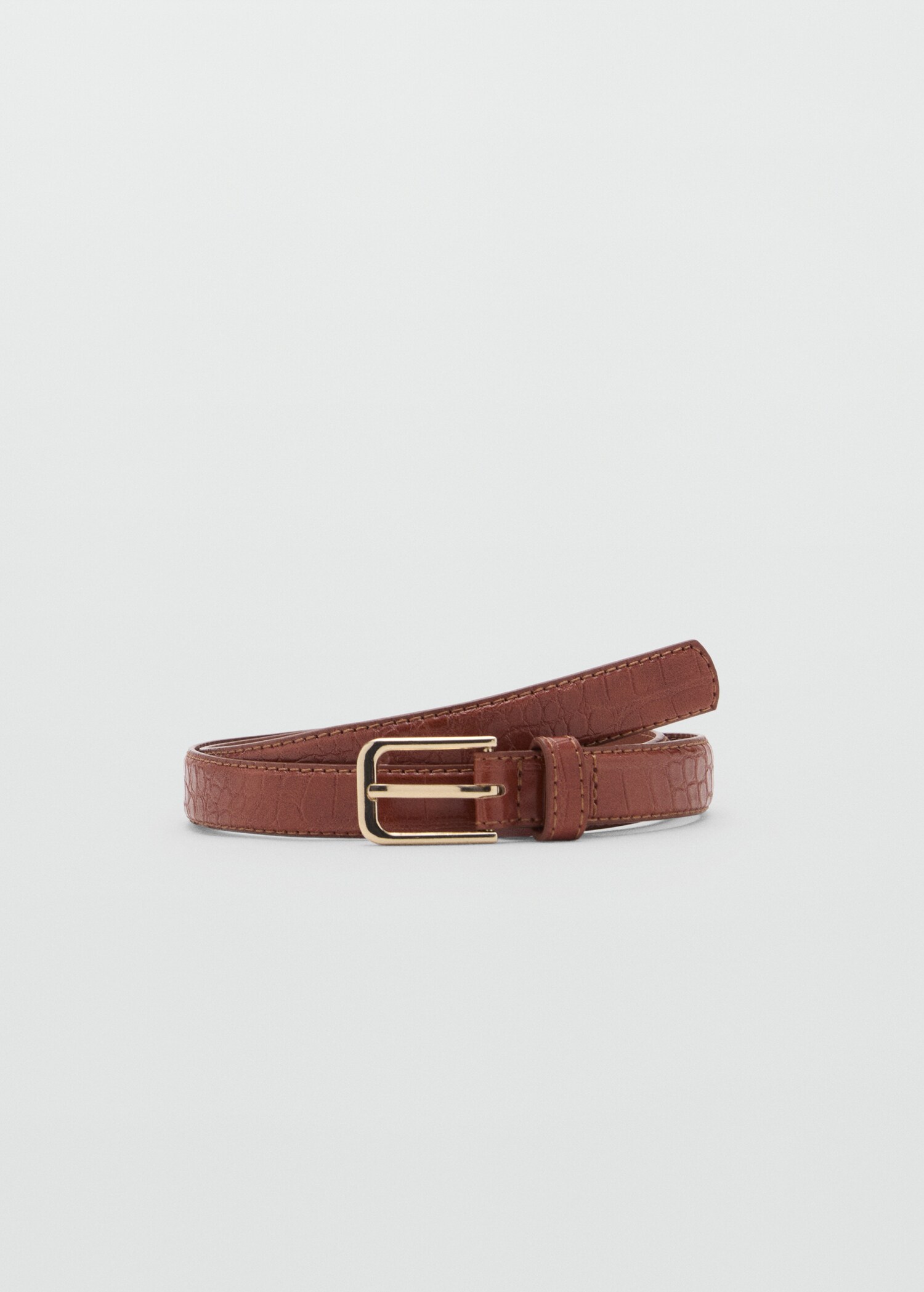Fine croco leather-effect belt - Article without model
