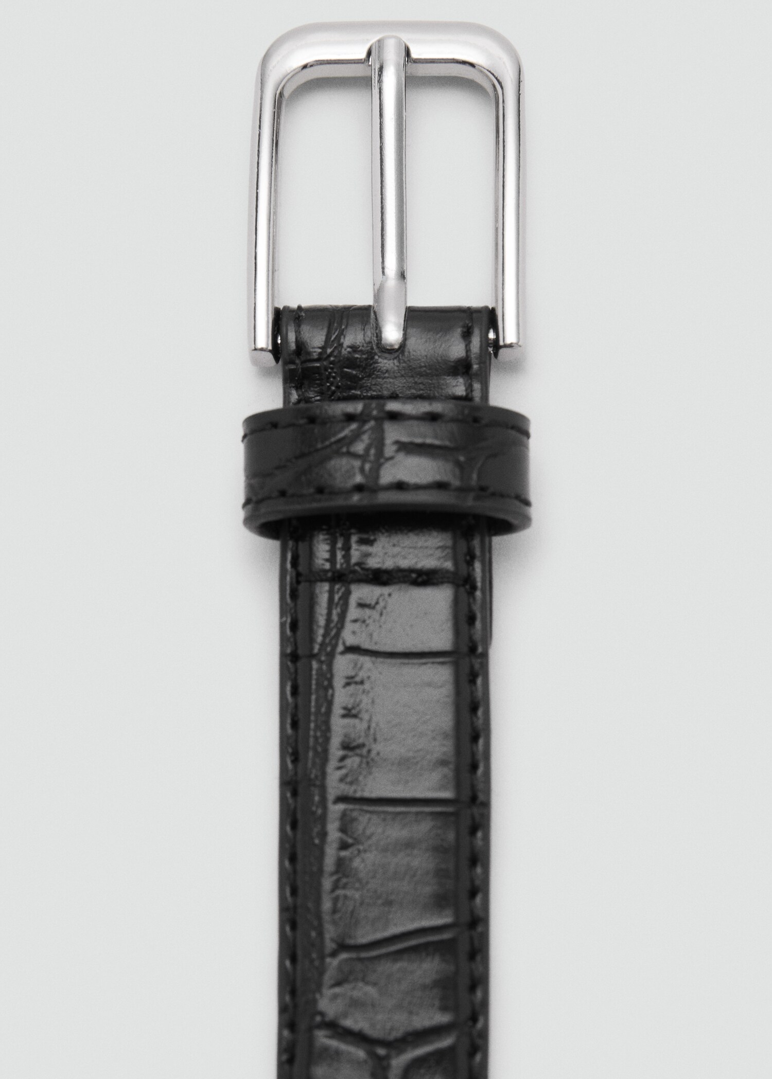 Fine croco leather-effect belt - Details of the article 1