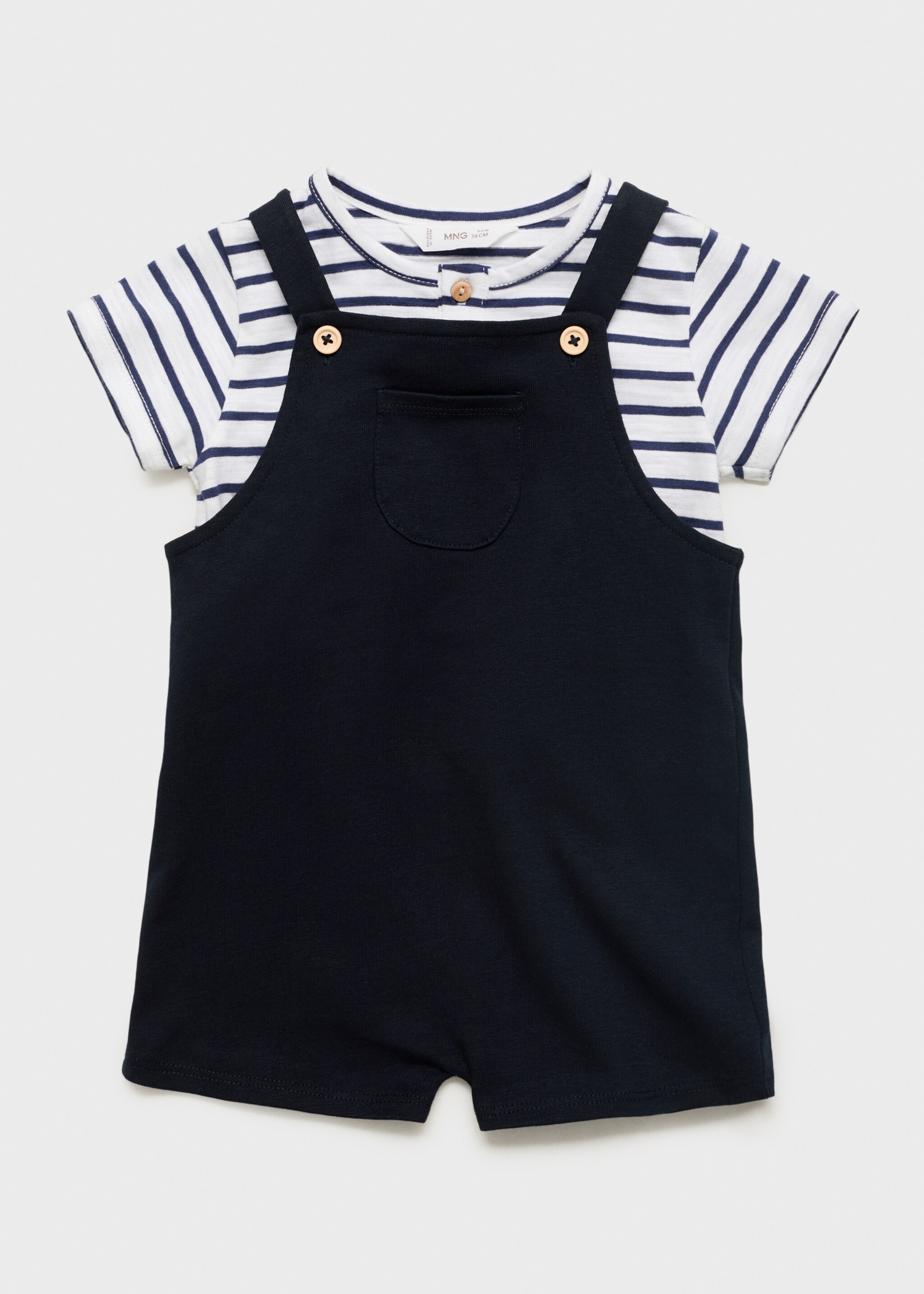 Short cotton dungarees - Details of the article 8