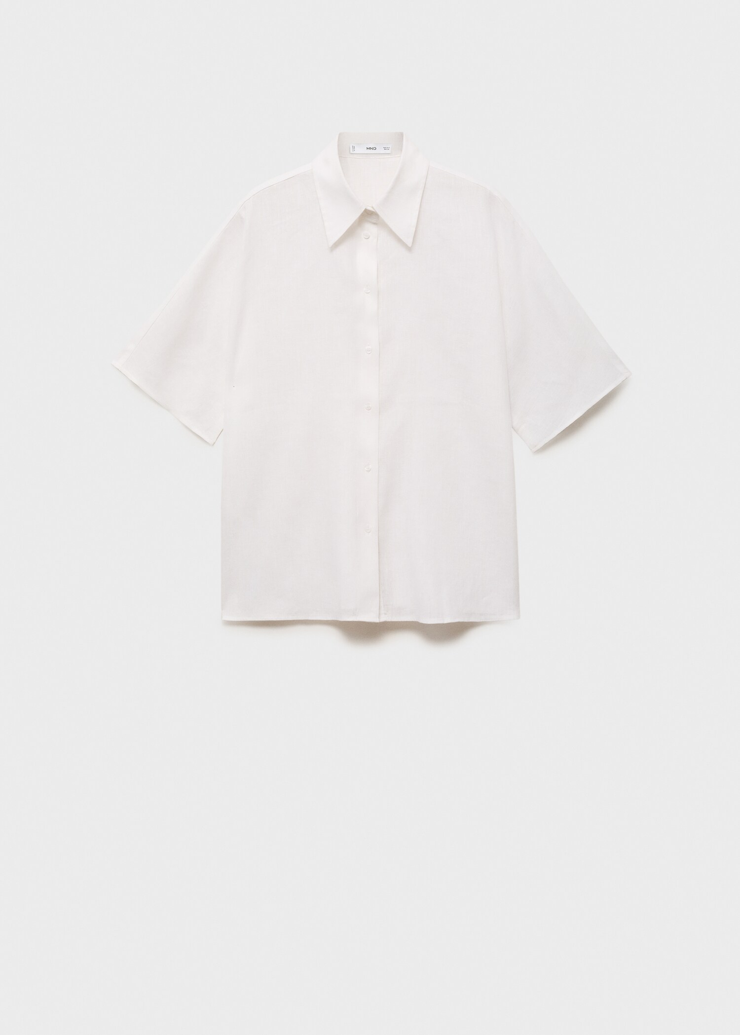 Short sleeve linen-blend shirt - Article without model