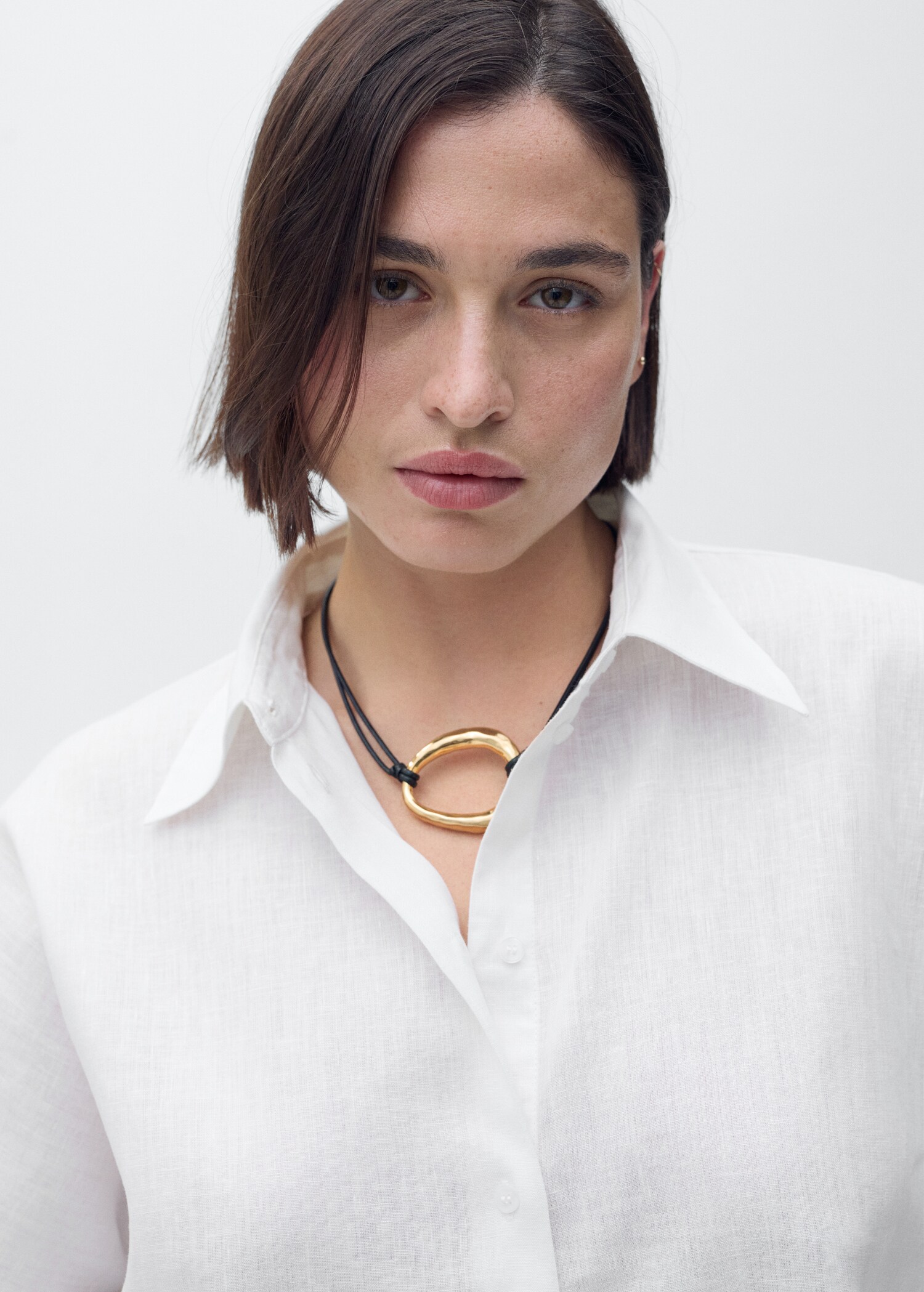 Short sleeve linen-blend shirt - Details of the article 4