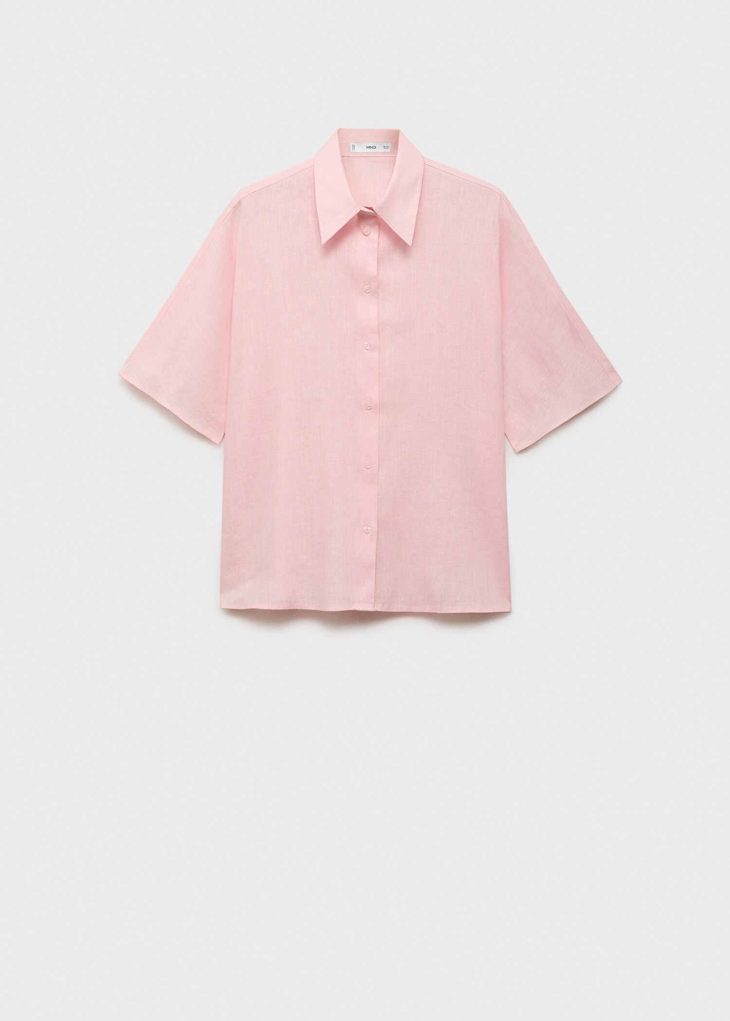 Short sleeve linen-blend shirt - Article without model