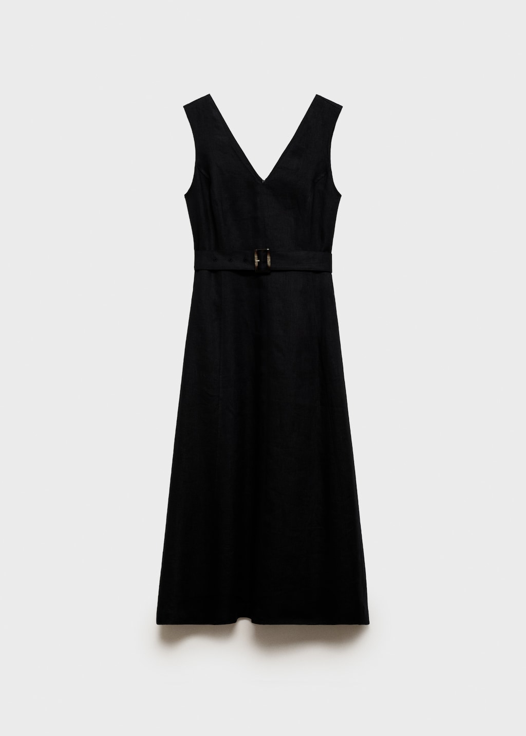 Flared linen dress with belt - image 5