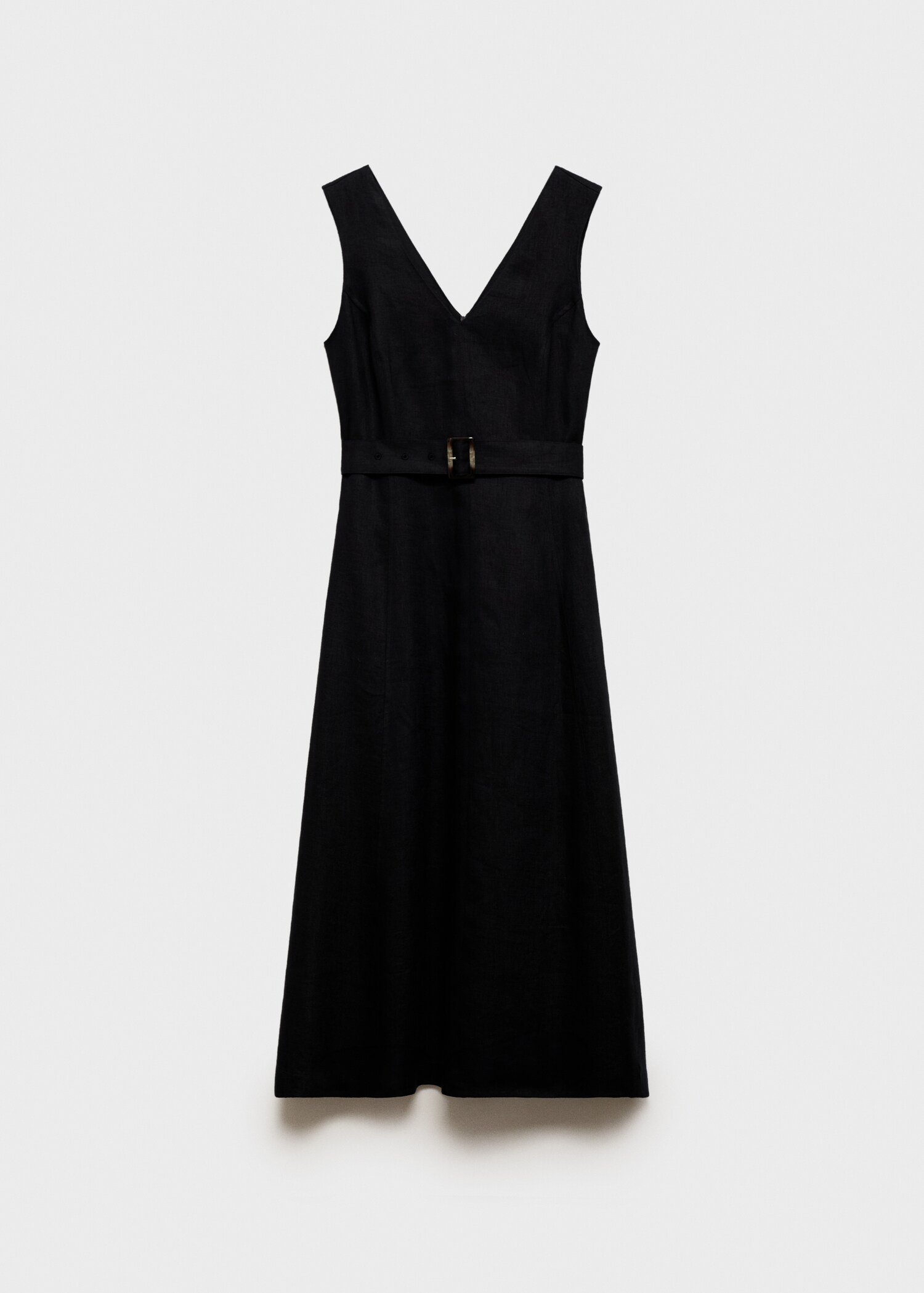 Flared linen dress with belt - Article without model
