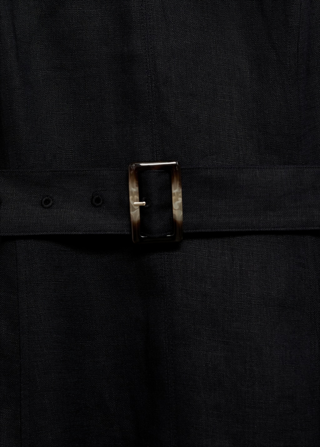 Mango Flared linen dress with belt