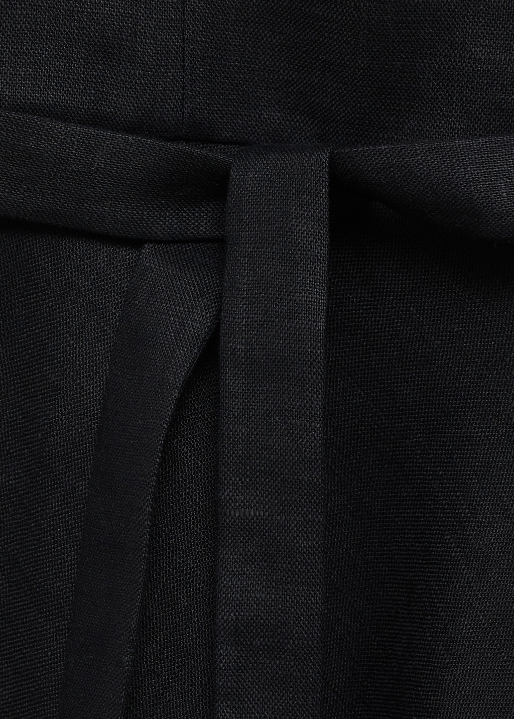 Bow linen-blend dress