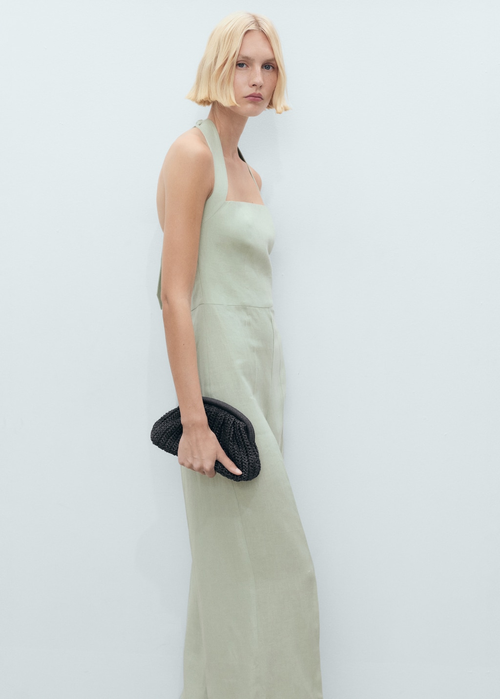 Mango Linen halter jumpsuit