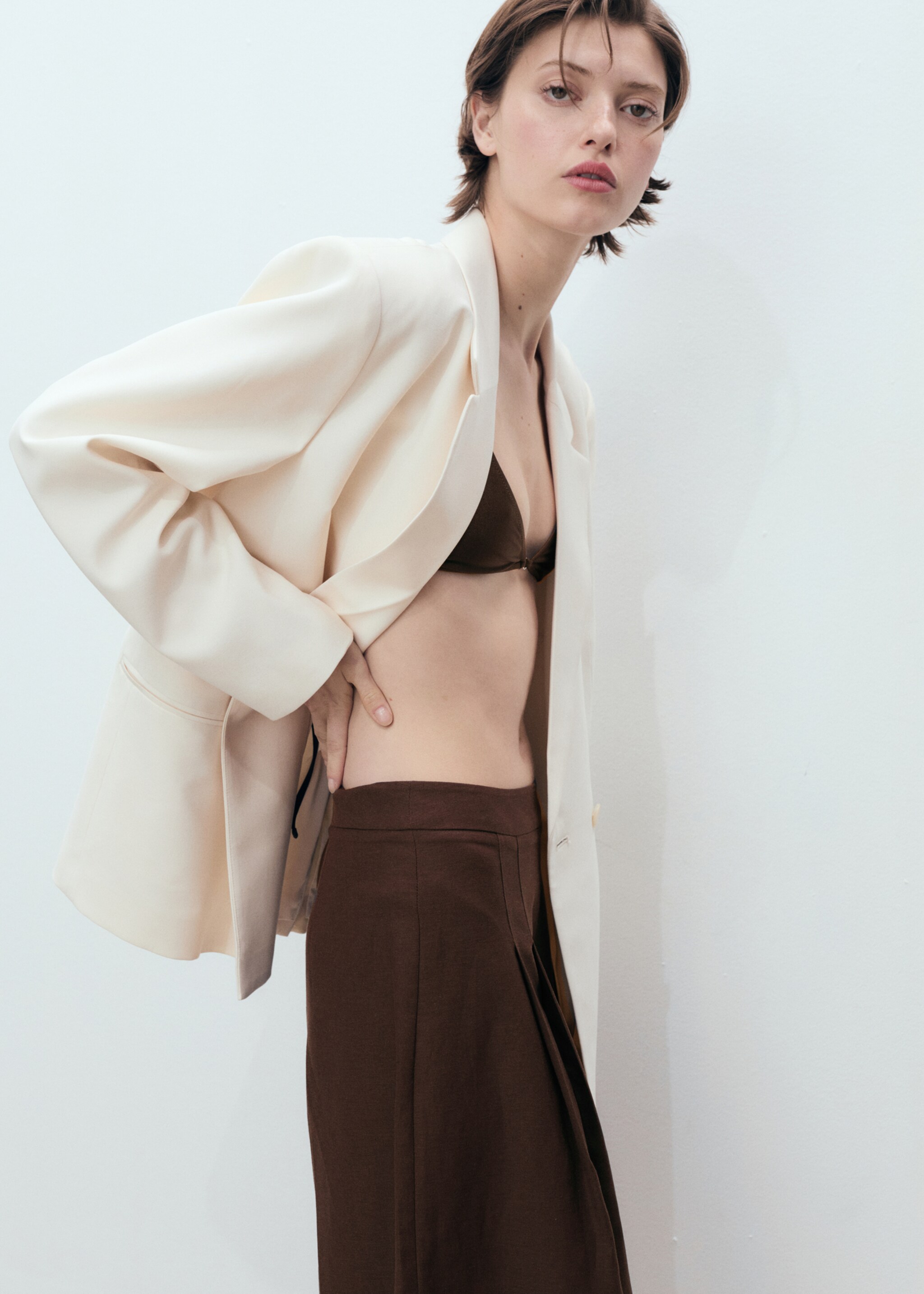 Linen-blend suit bermuda shorts - Details of the article 1