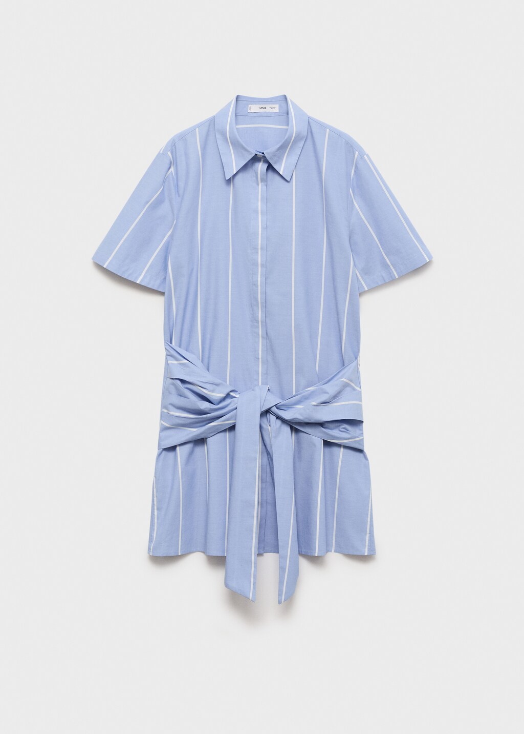 Striped shirt dress with knot - image 5