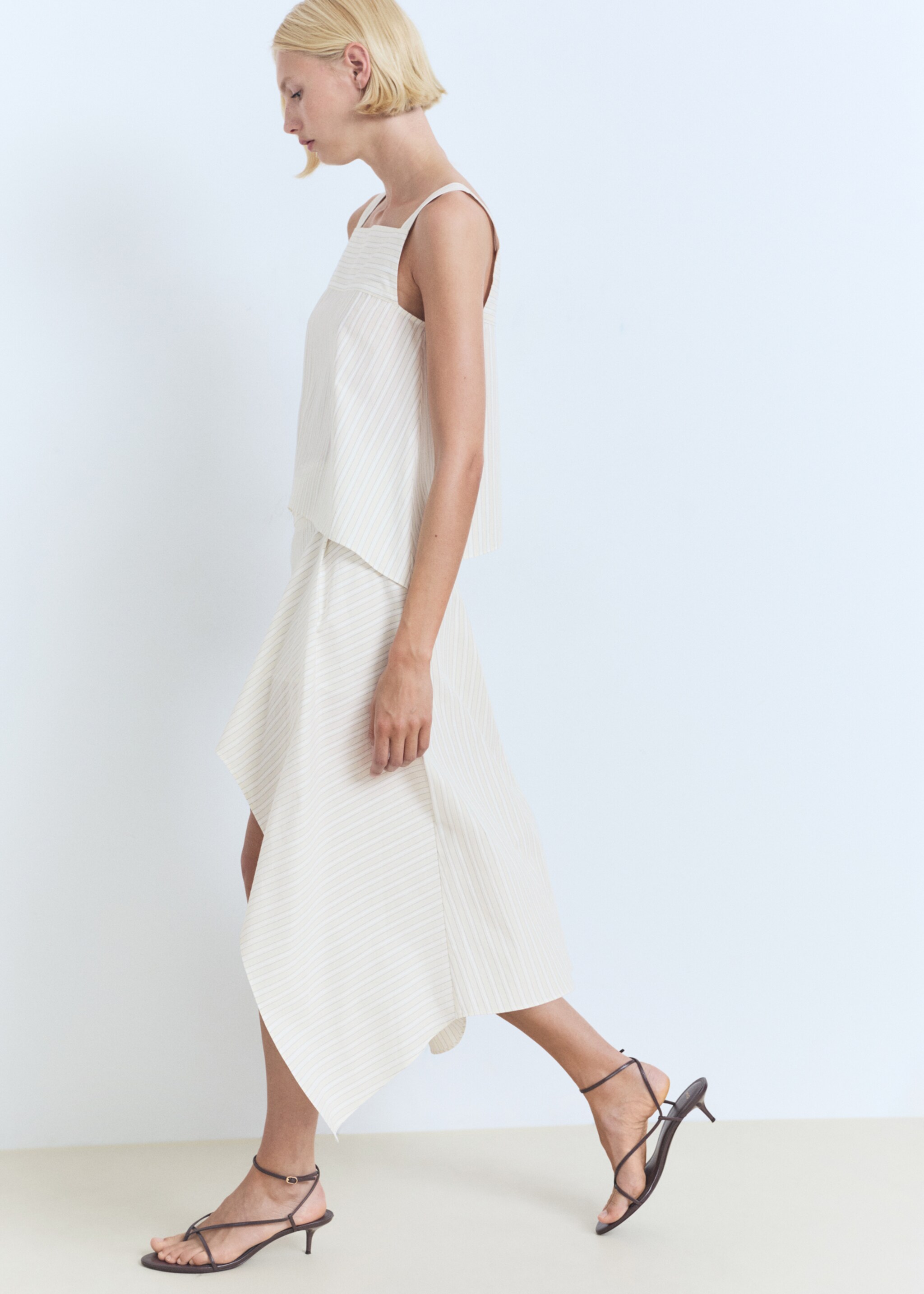 Striped asymmetric skirt - Details of the article 6
