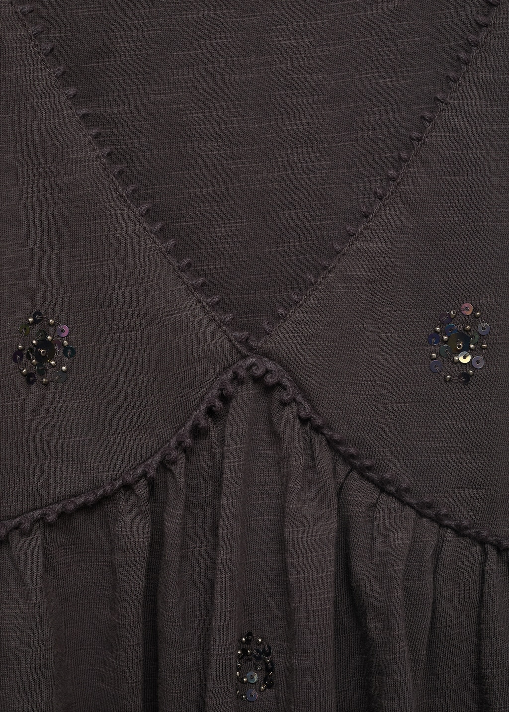 Sequin embroidery top