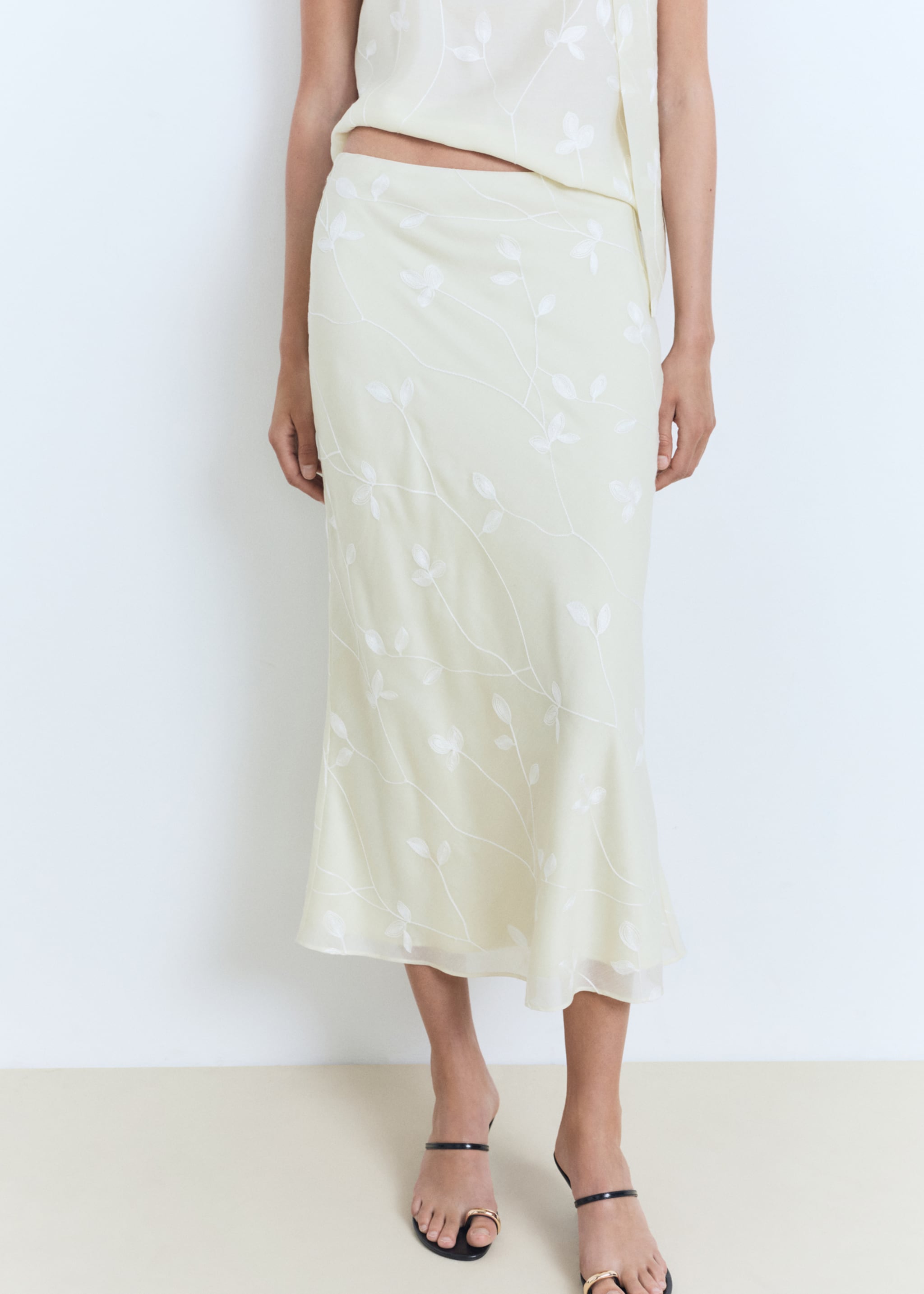 Flowers midi skirt - Medium plane