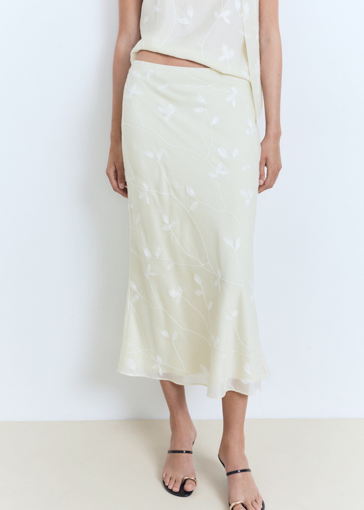 Flowers midi skirt - Medium plane