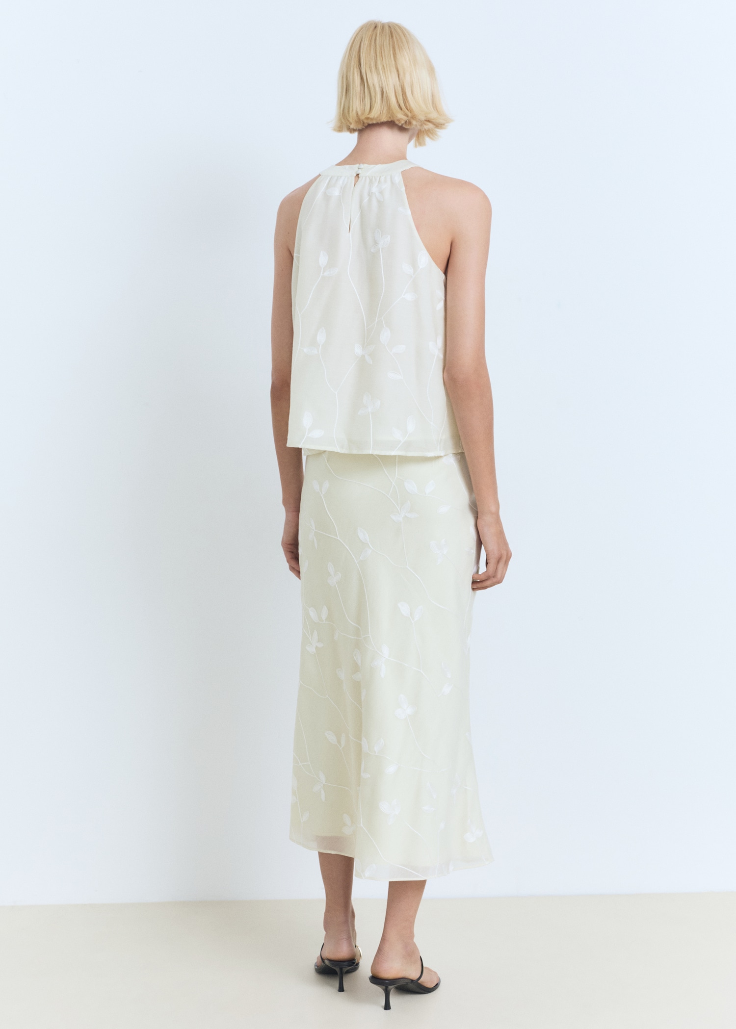 Flowers midi skirt - Reverse of the article