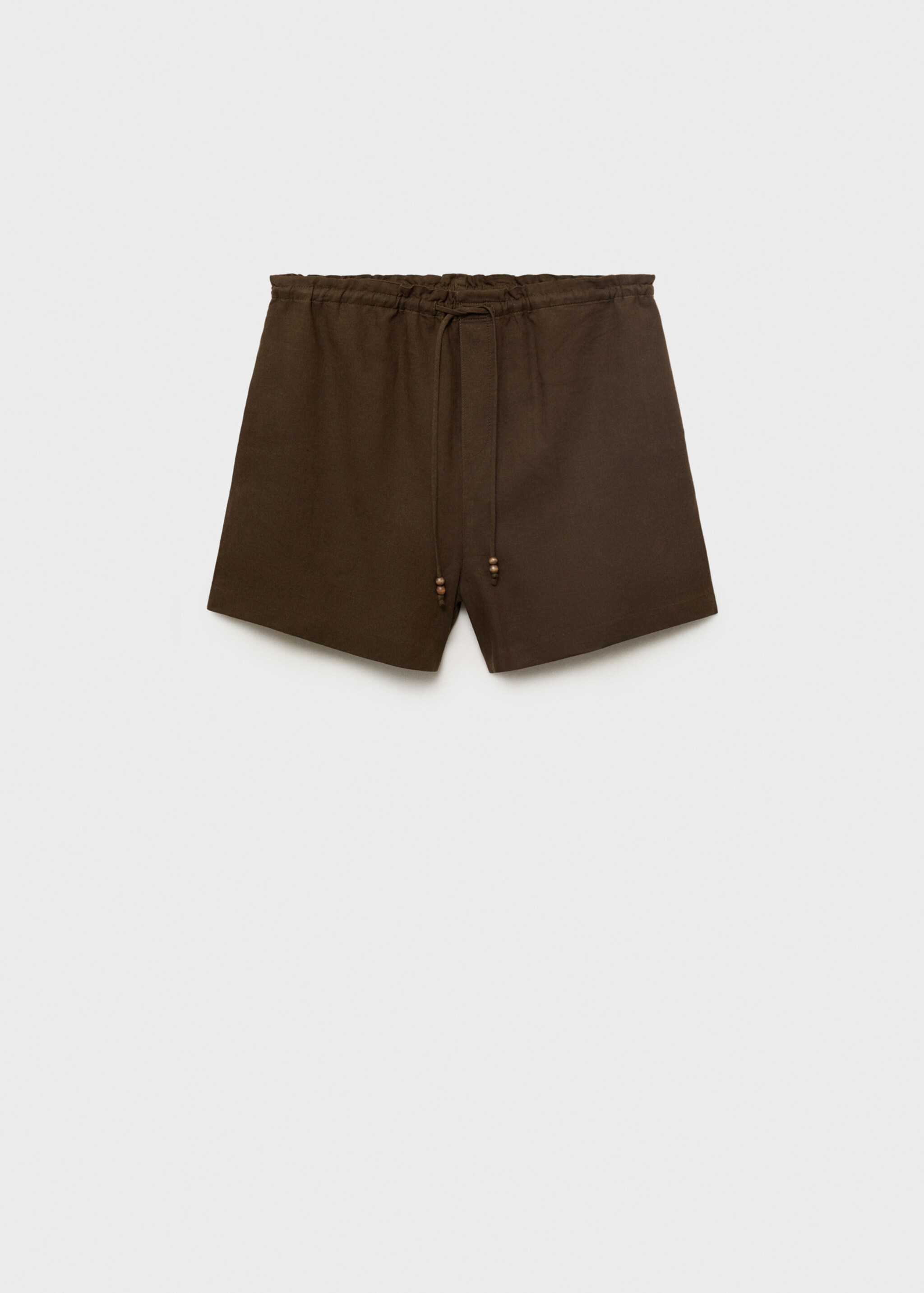 Straight-fit linen shorts with drawstring - Article without model