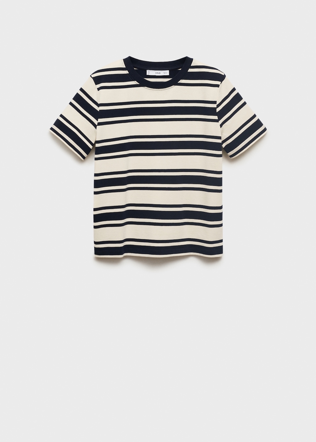 Contrasting collar cotton t-shirt