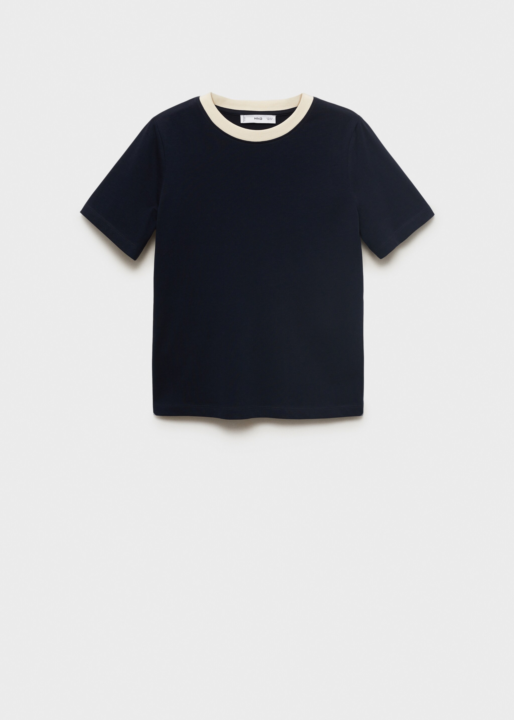 Contrasting collar cotton t-shirt - Article without model
