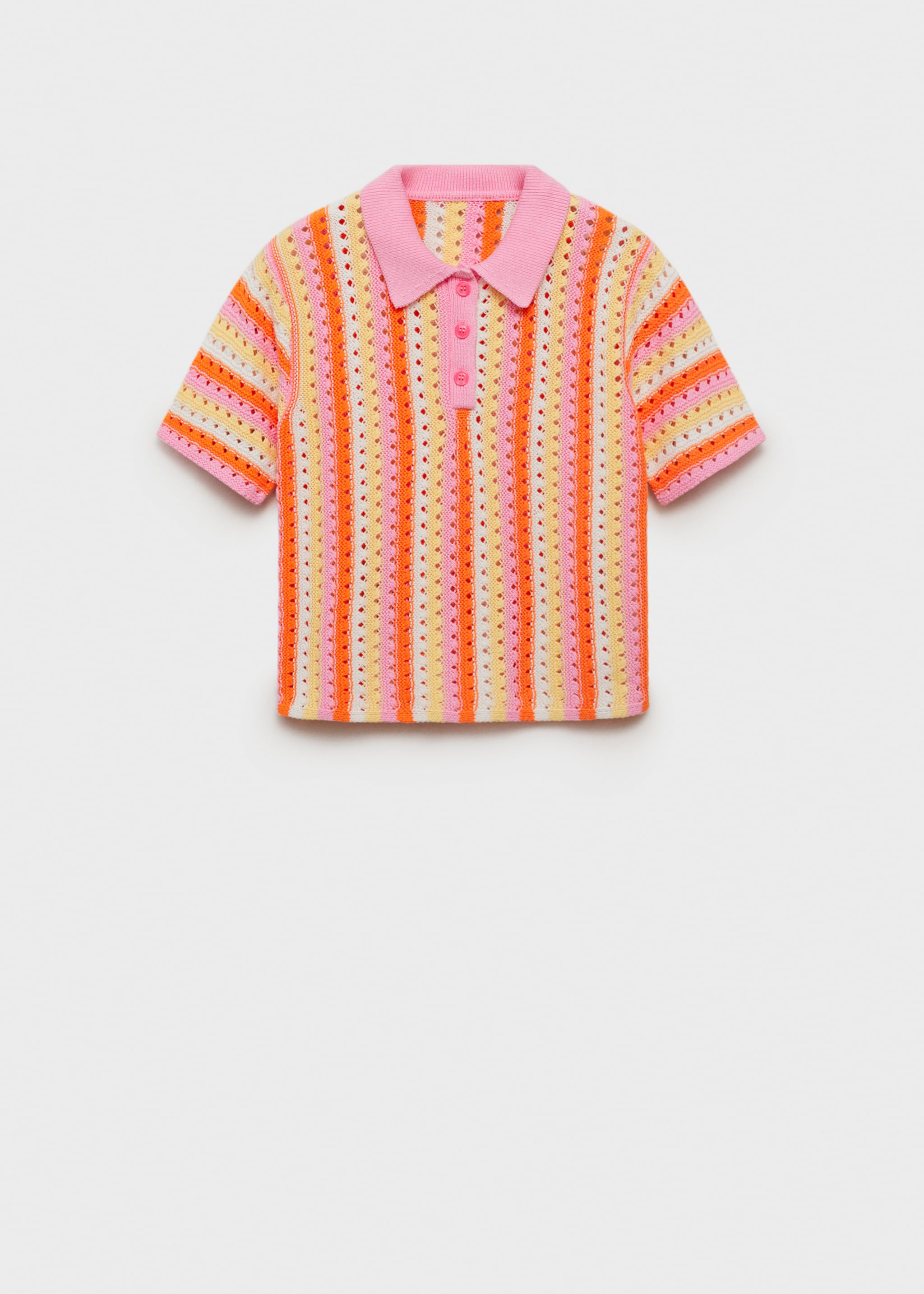 Camisola de croché com riscas bicolores - Artigo sem modelo
