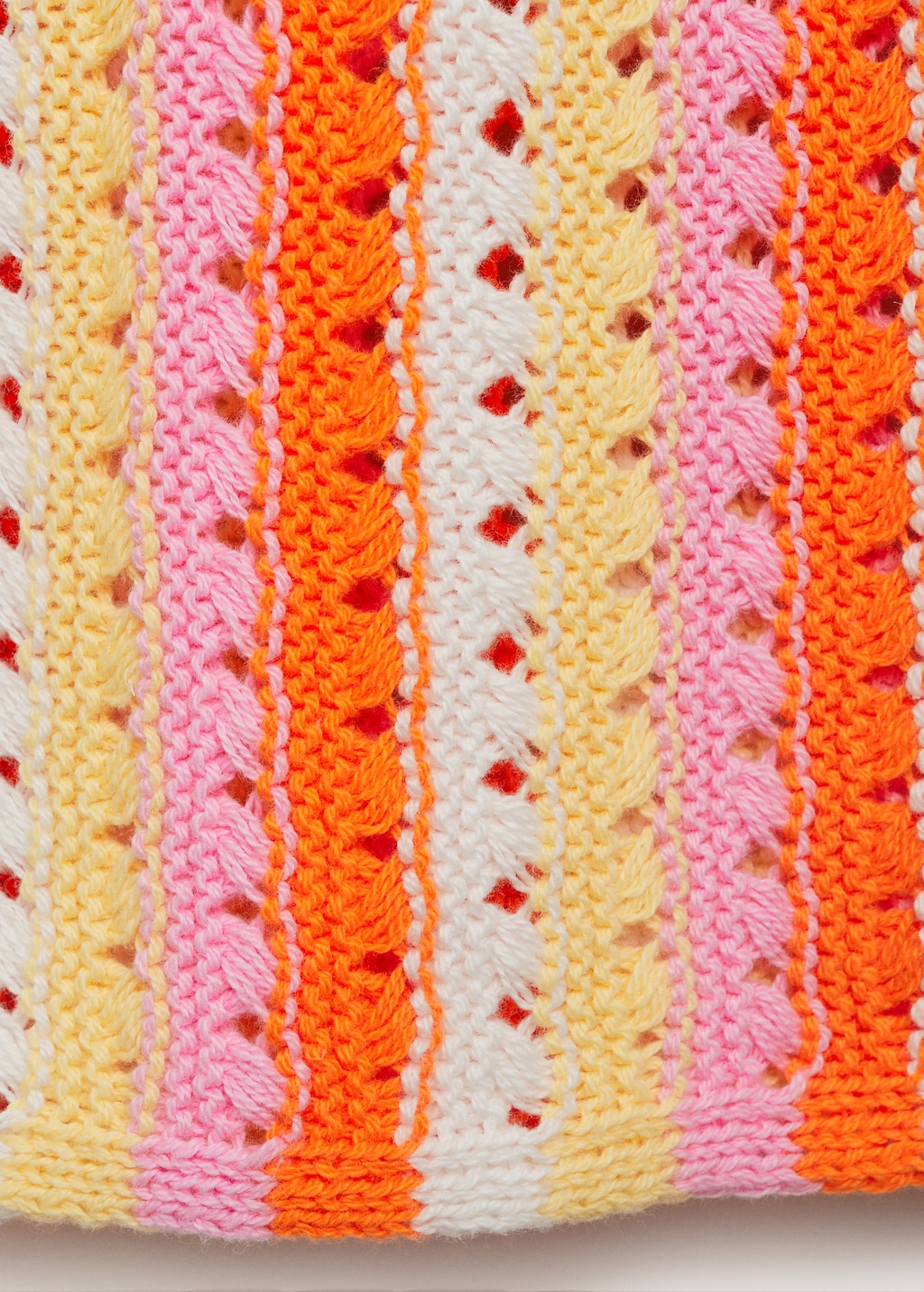 Two-tone striped crochet sweater