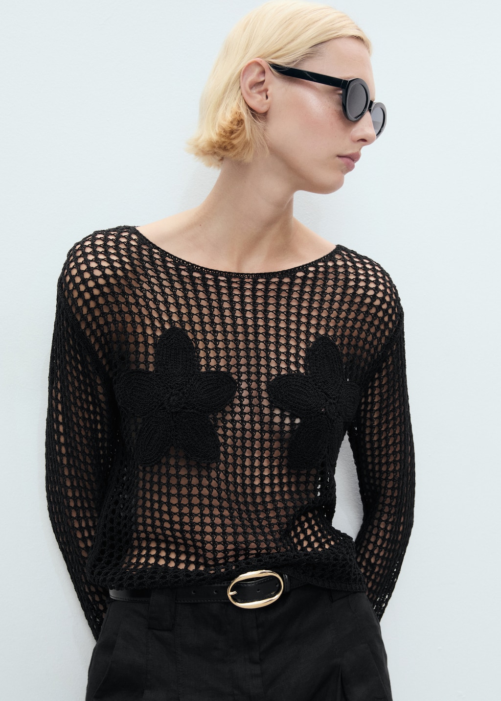 Knit embroidered sweater