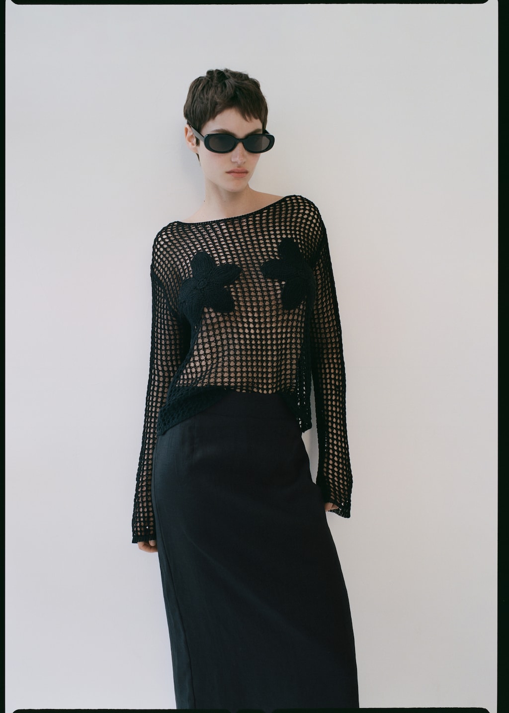 Knit embroidered sweater