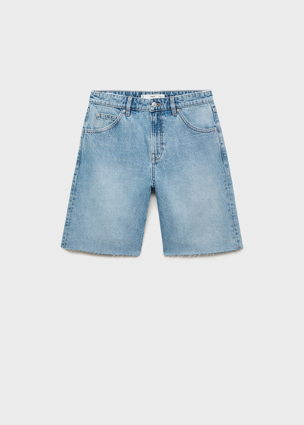 Frayed hem denim shorts