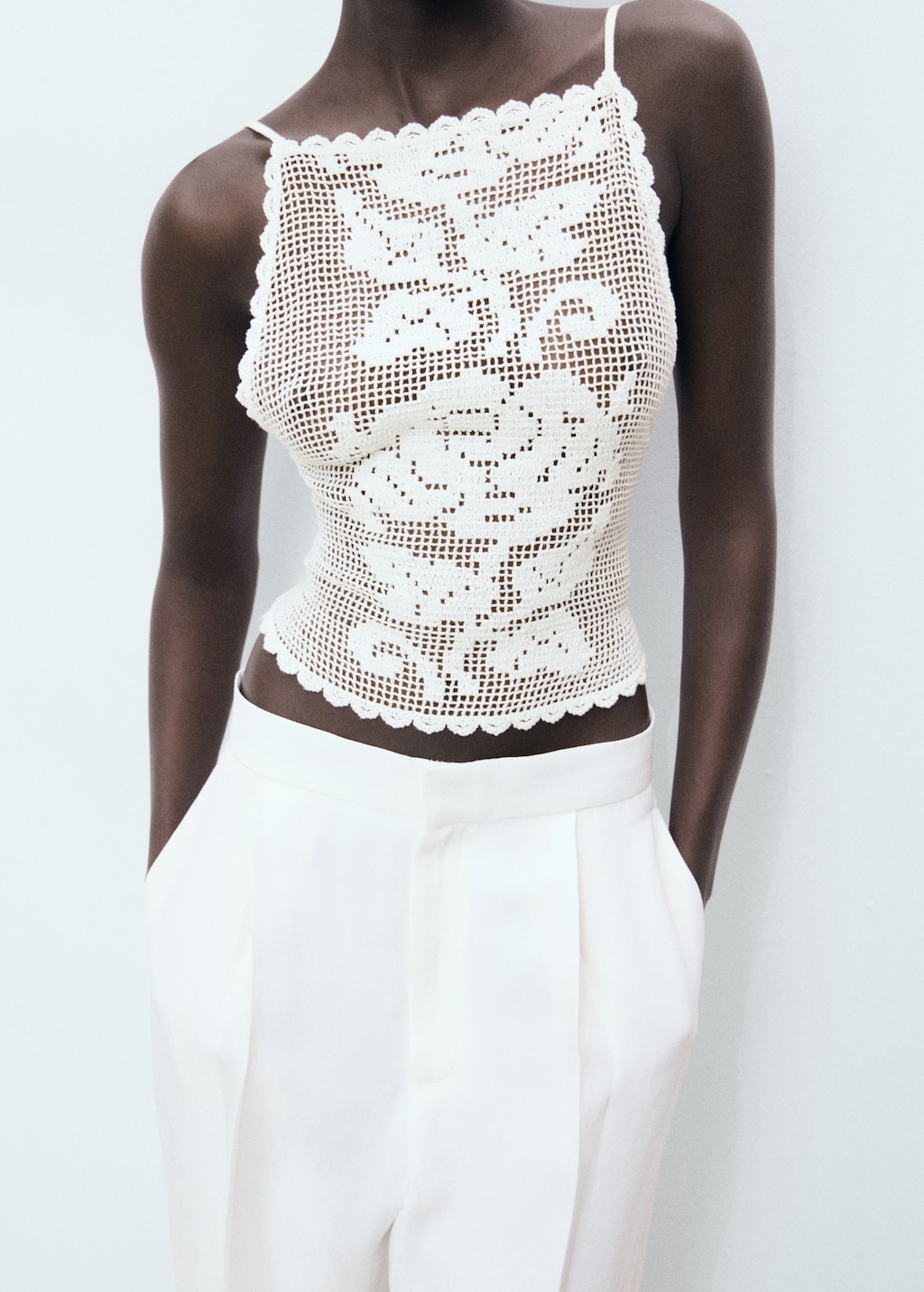 Open-back crochet top