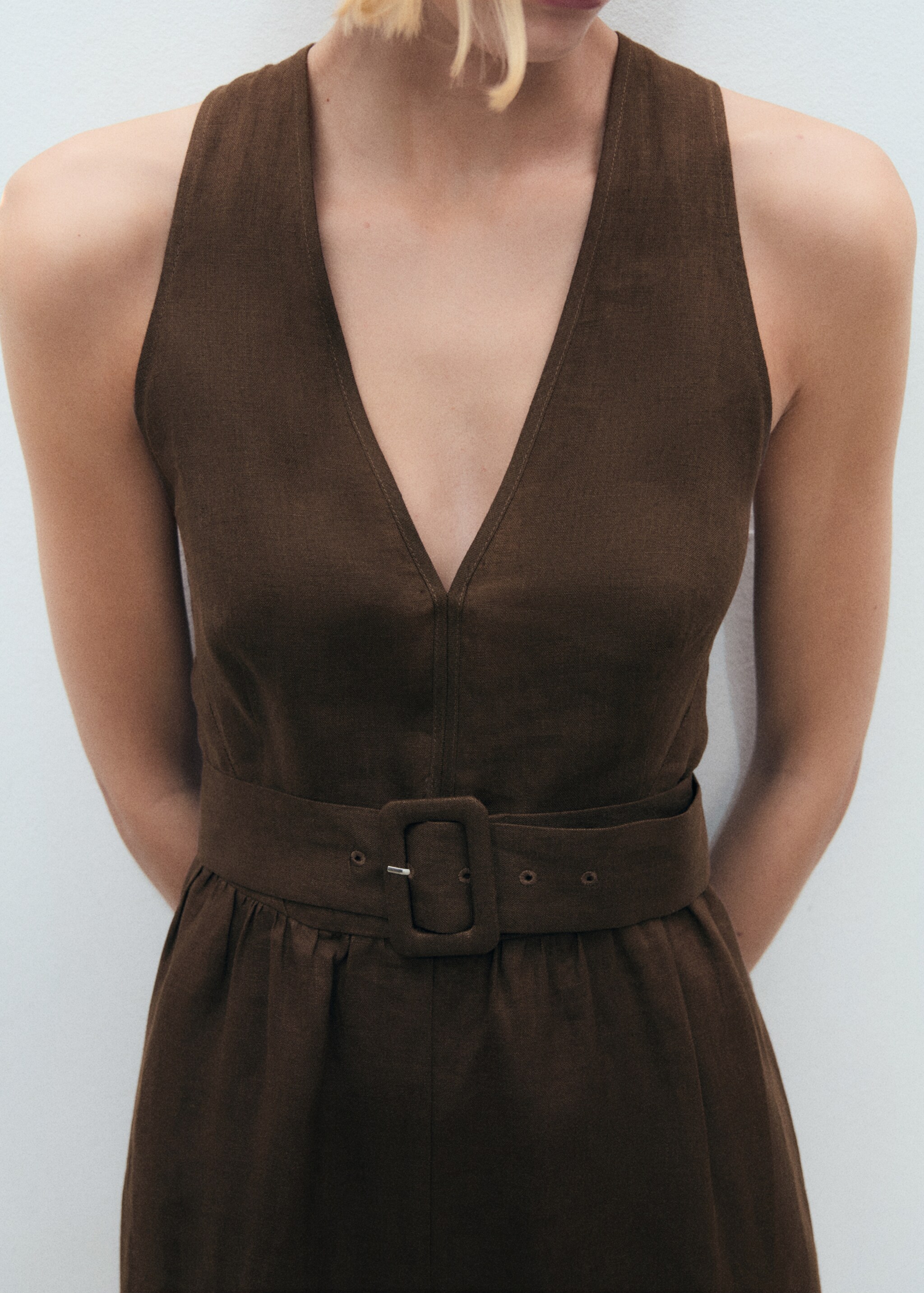 Vestido lino cinturón - Detalle del artículo 6
