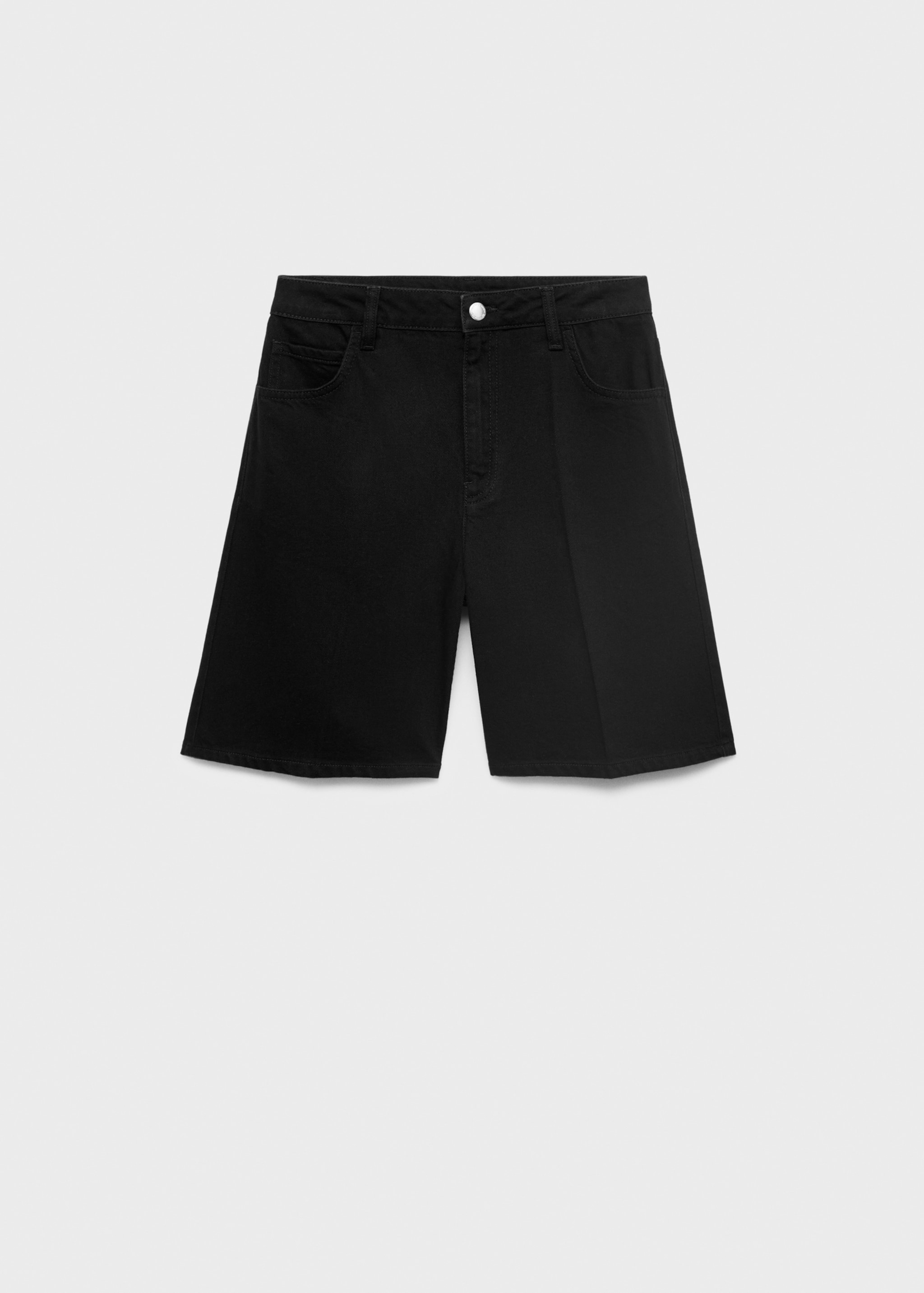 High-waist straight-fit denim shorts - Article without model
