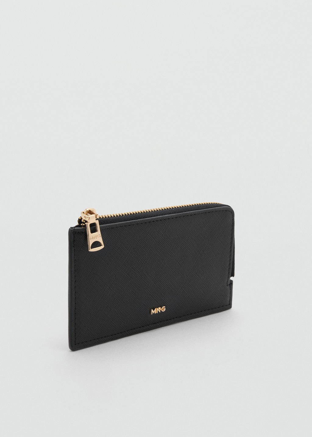Saffiano-effect card holder with zipper