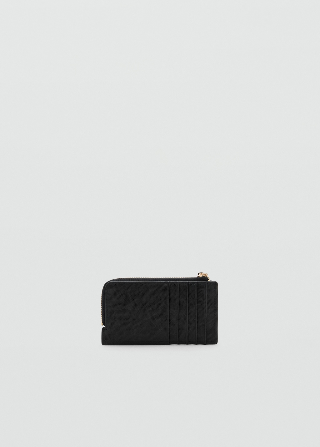 Saffiano-effect card holder with zipper
