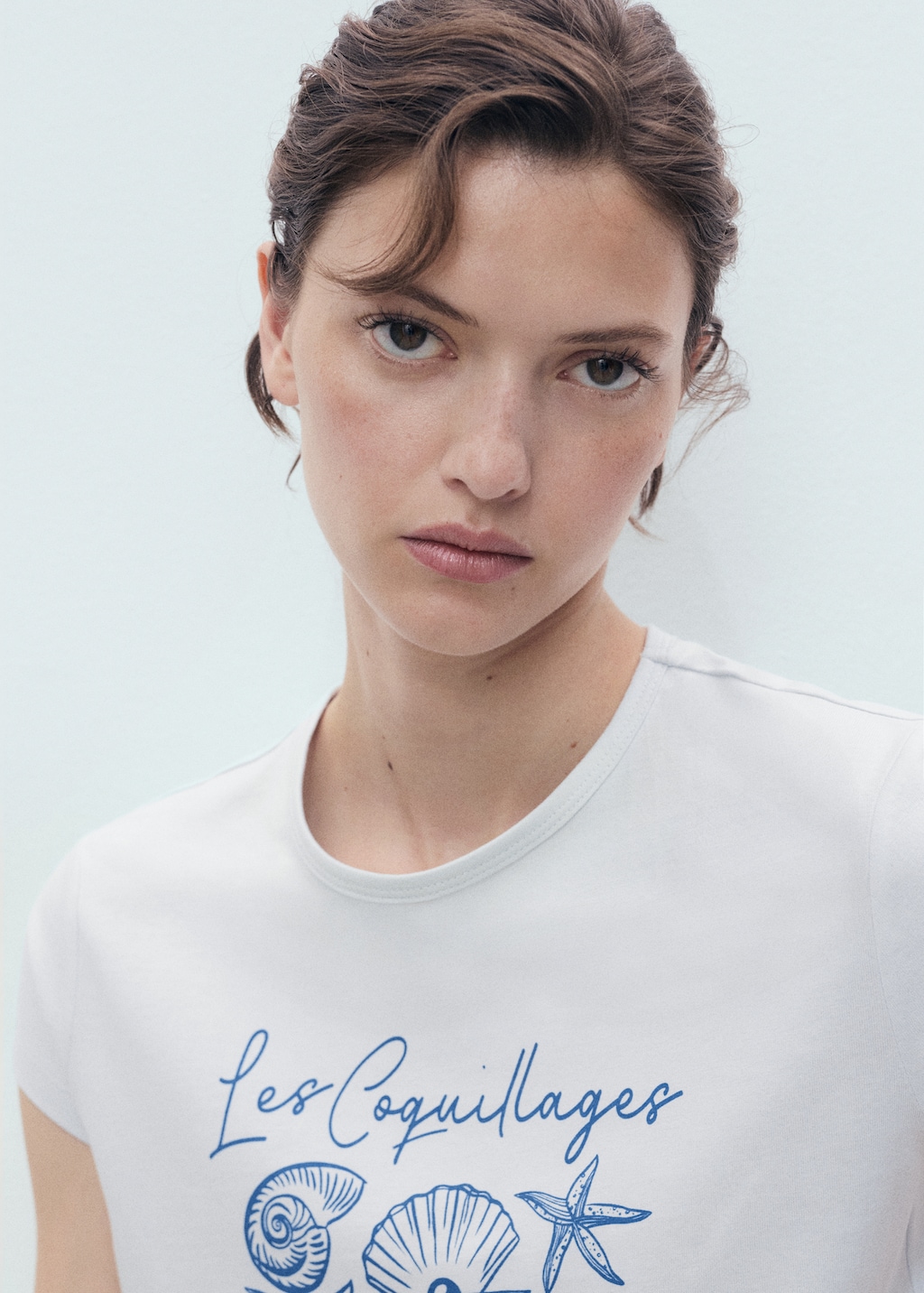 Printed cotton-blend t-shirt