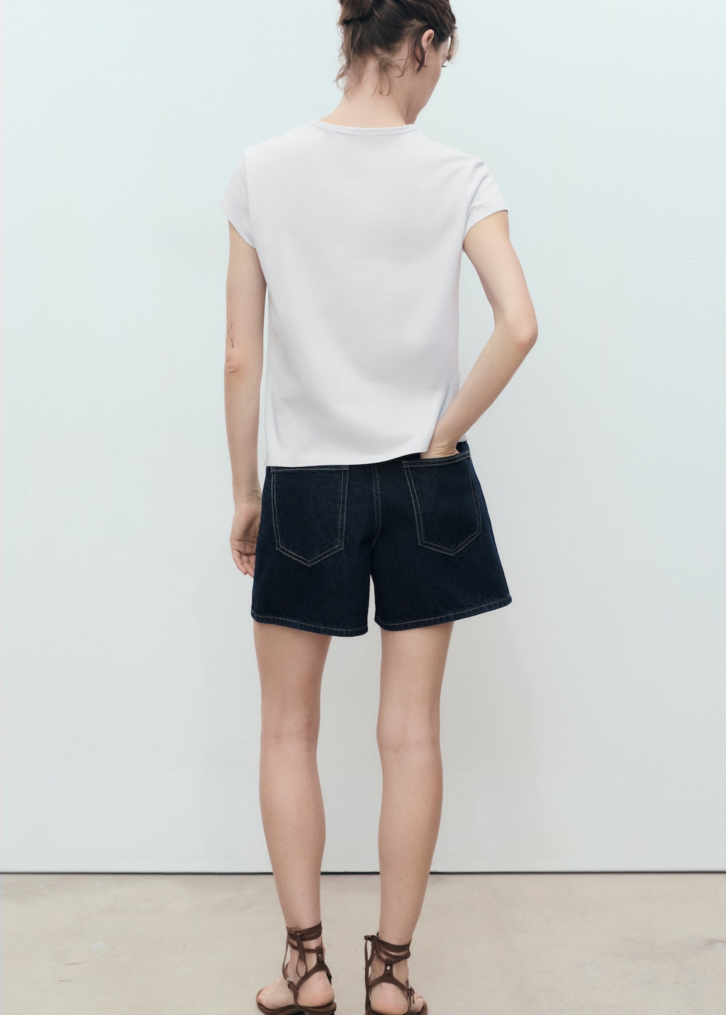 Printed cotton-blend t-shirt