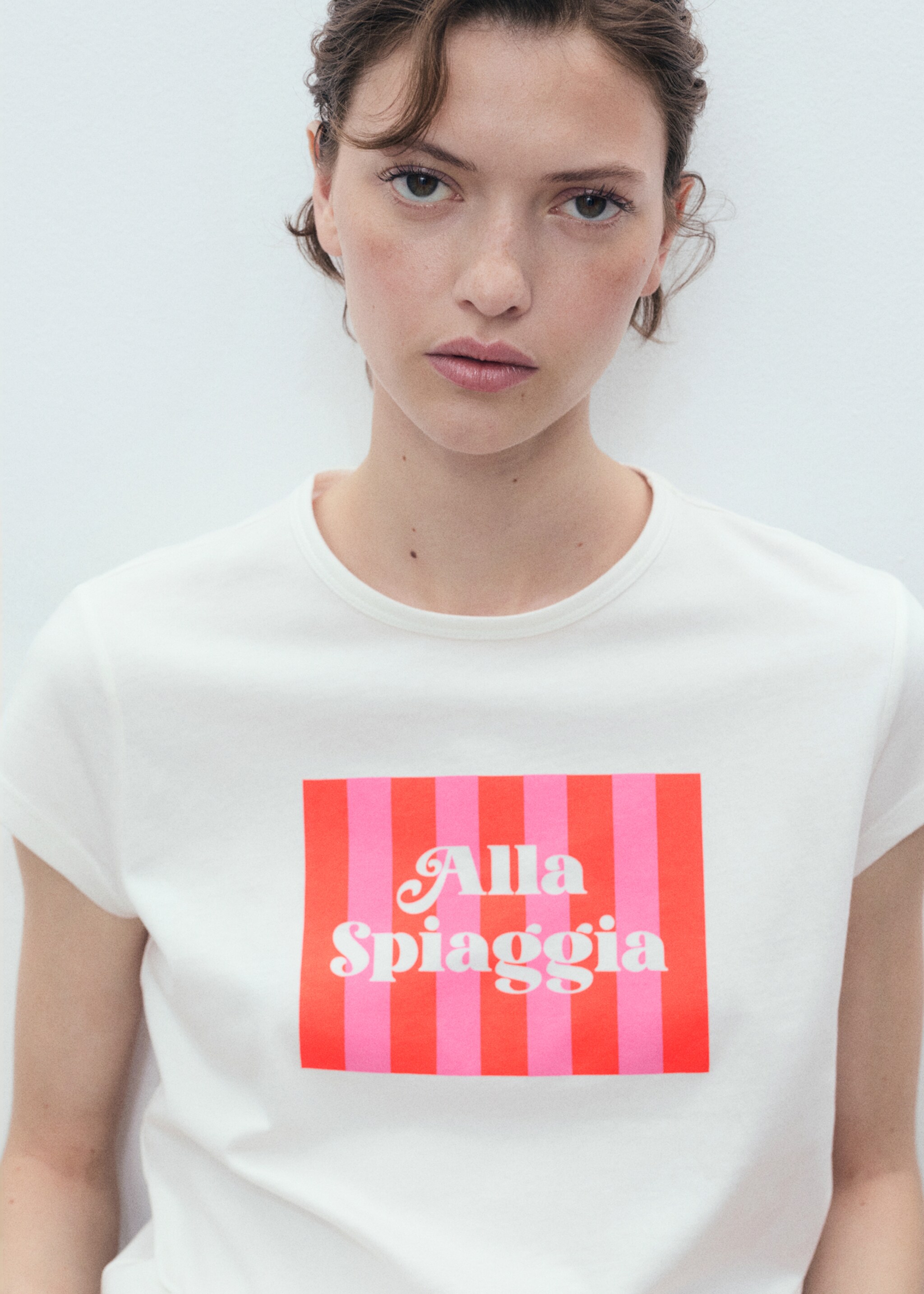 Printed cotton-blend t-shirt - Medium plane